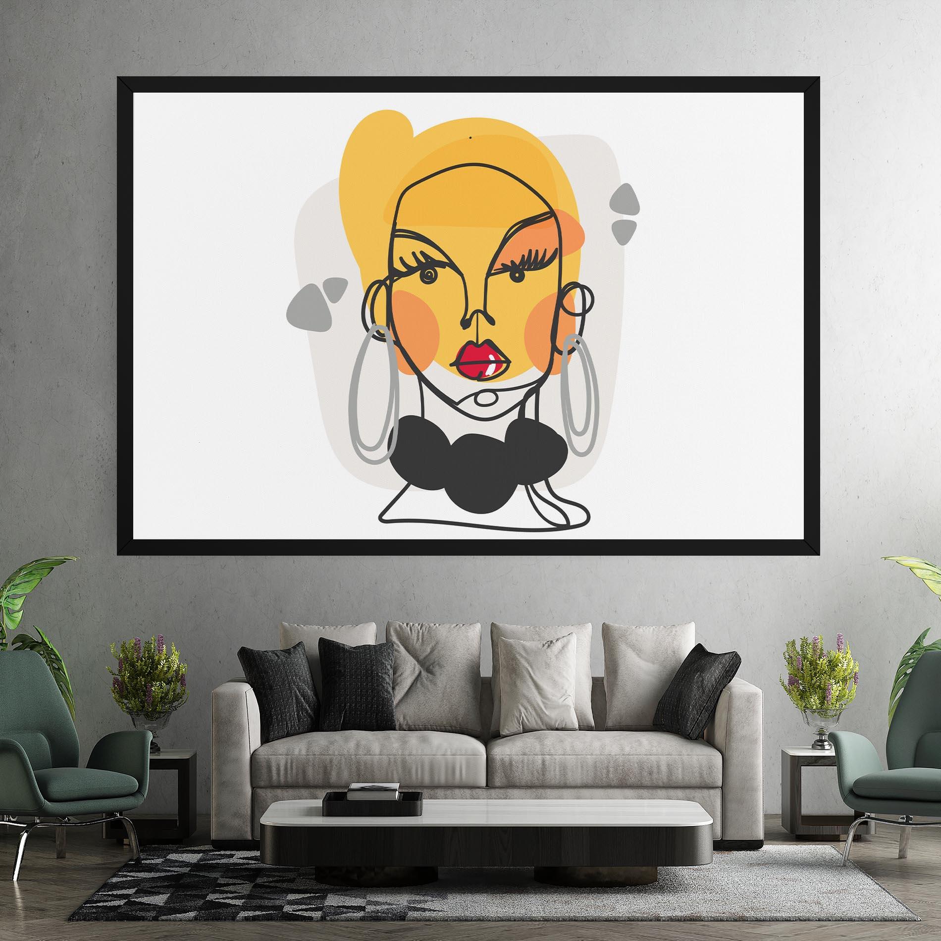 Tablou Canvas Abstract Blonde Face mockup 7