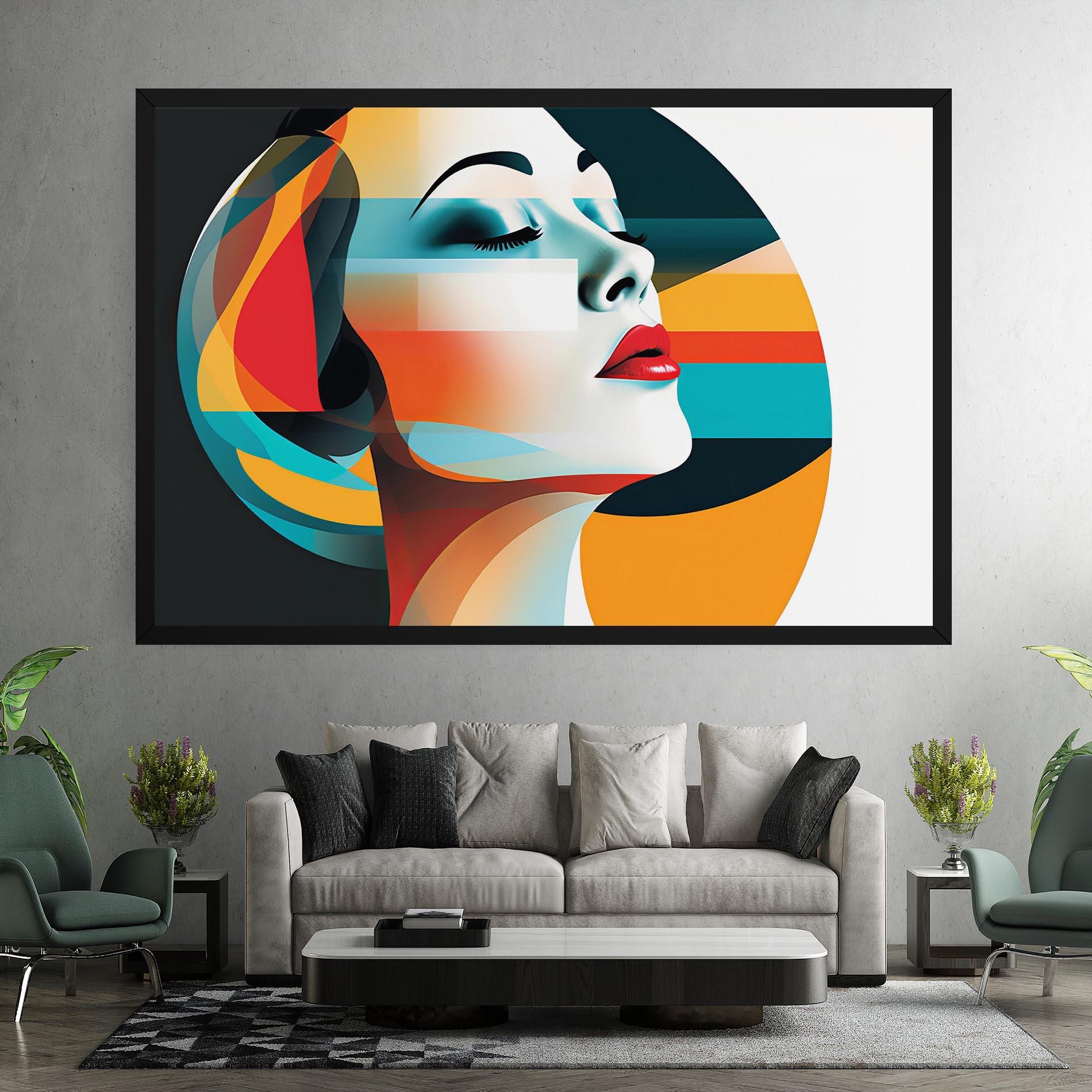 Tablou Canvas Blue Abstract Makeup mockup 7