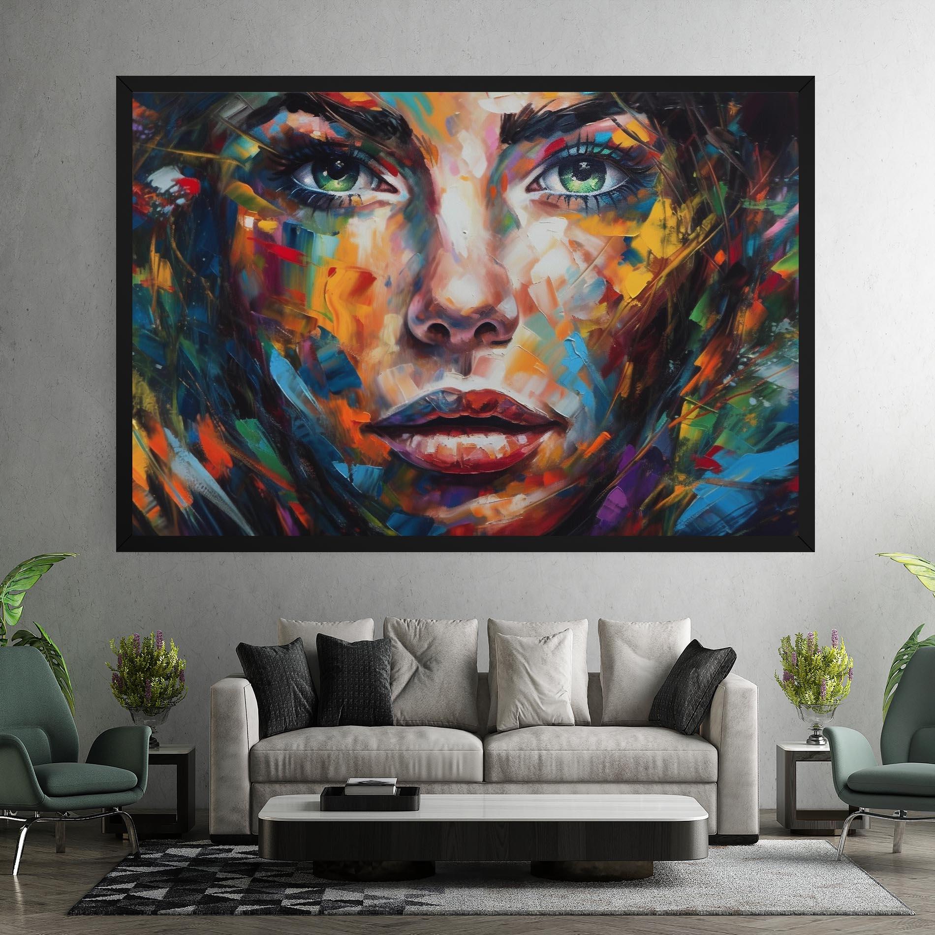 Tablou Canvas Vibrant Color Woman Paint mockup 7