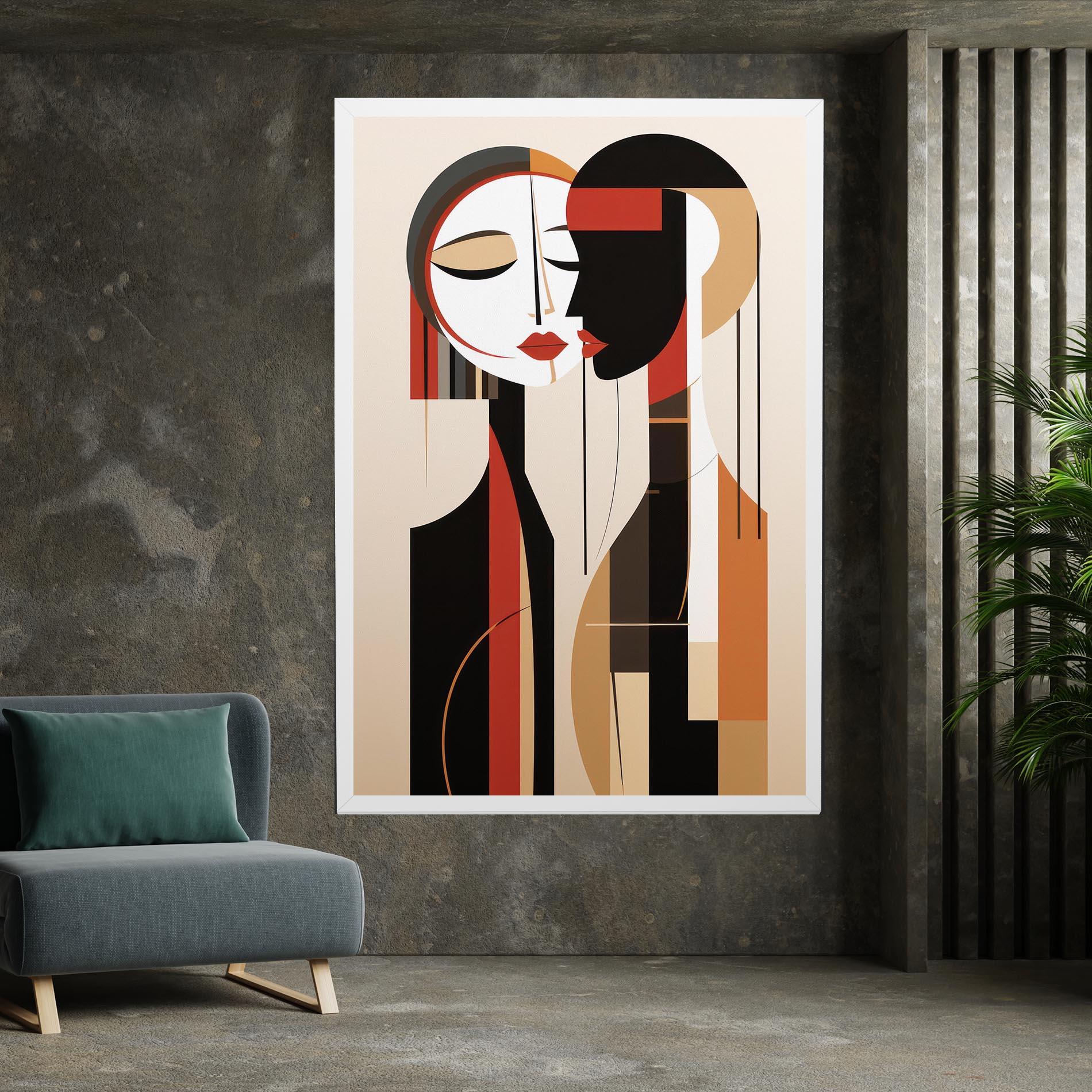 Tablou Canvas Abstract Couple Kissing mockup 7