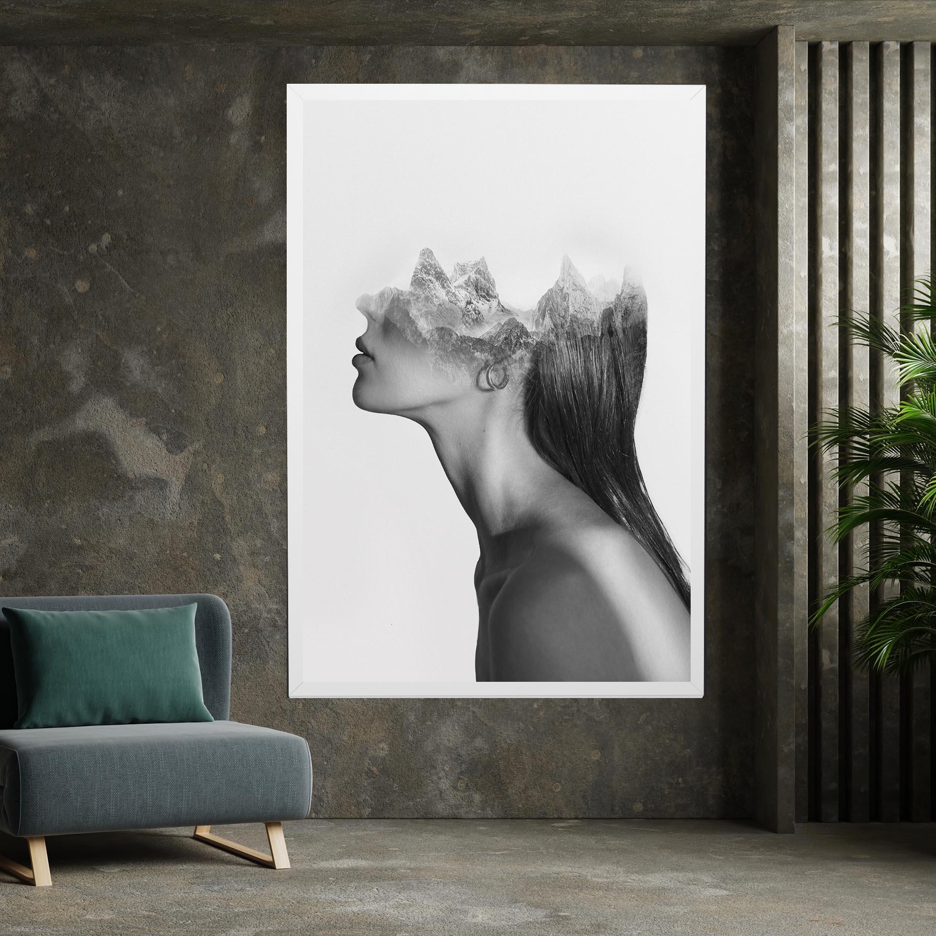 Tablou Canvas Woman Mountains View mockup 7