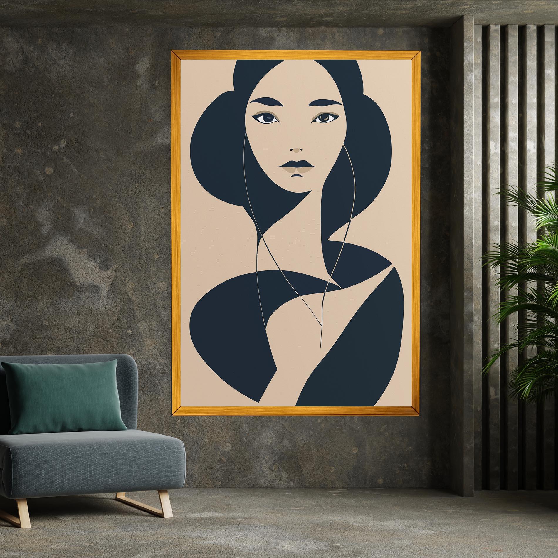 Tablou Canvas Cream Blue Woman mockup 7