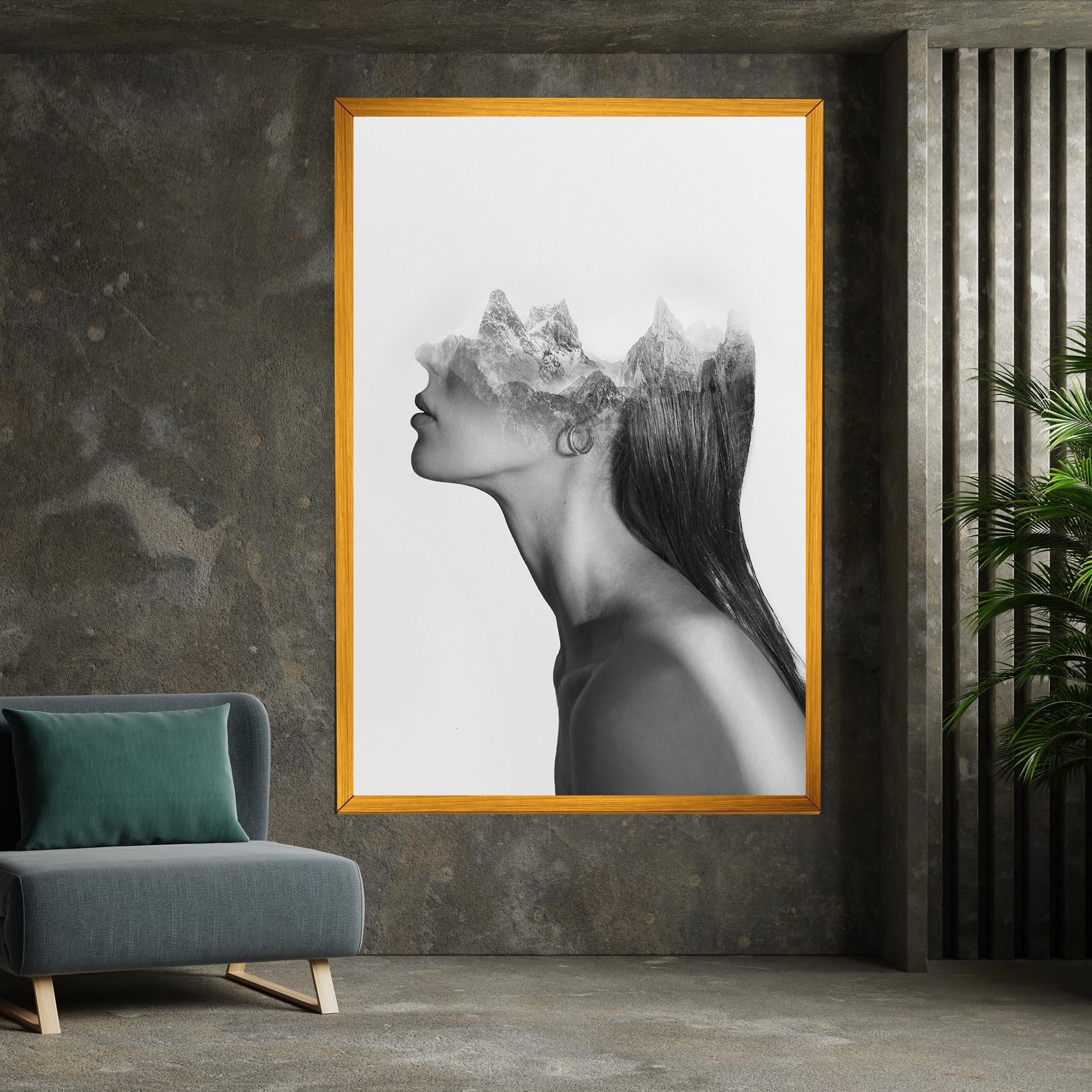 Tablou Canvas Woman Mountains View mockup 7