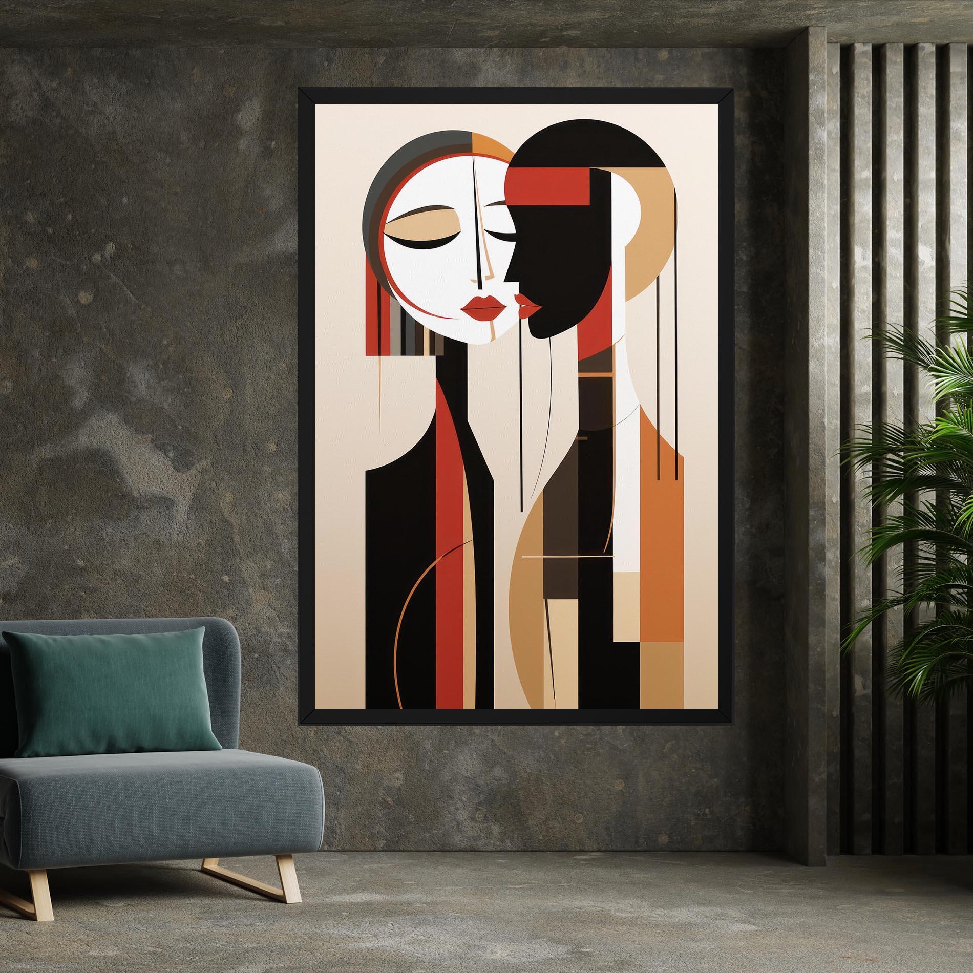 Tablou Canvas Abstract Couple Kissing mockup 7