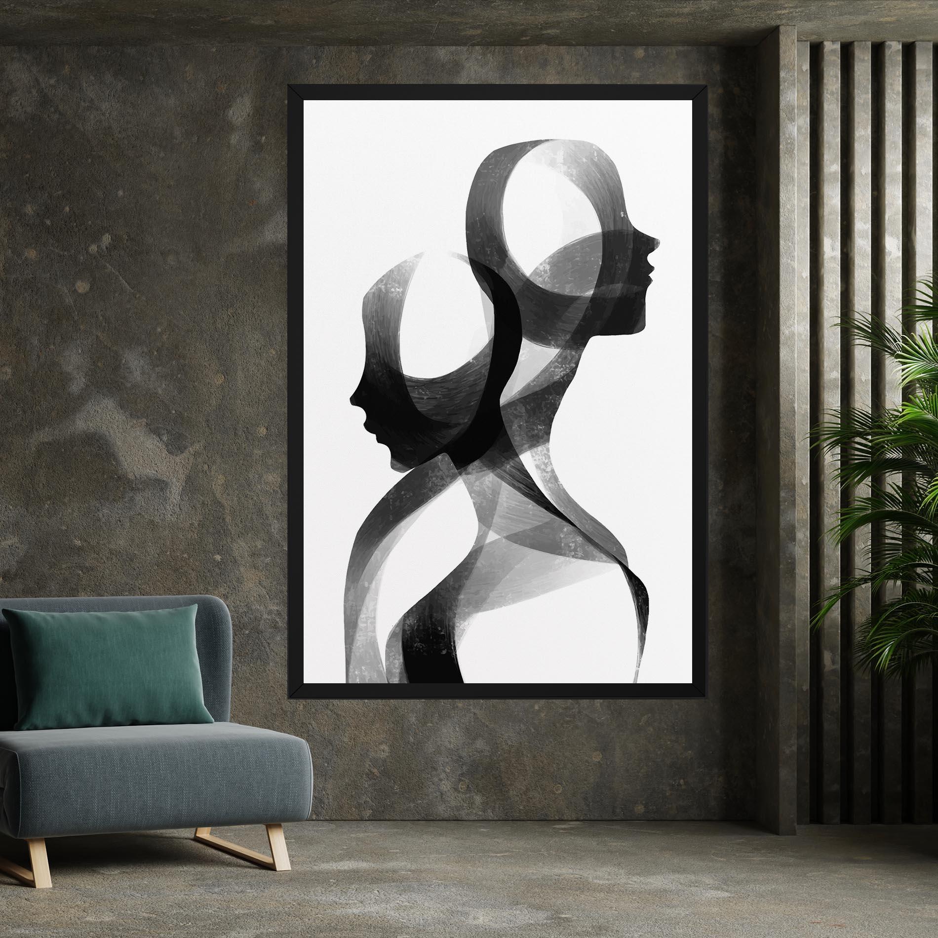 Tablou Canvas Abstract Grey Couple mockup 7