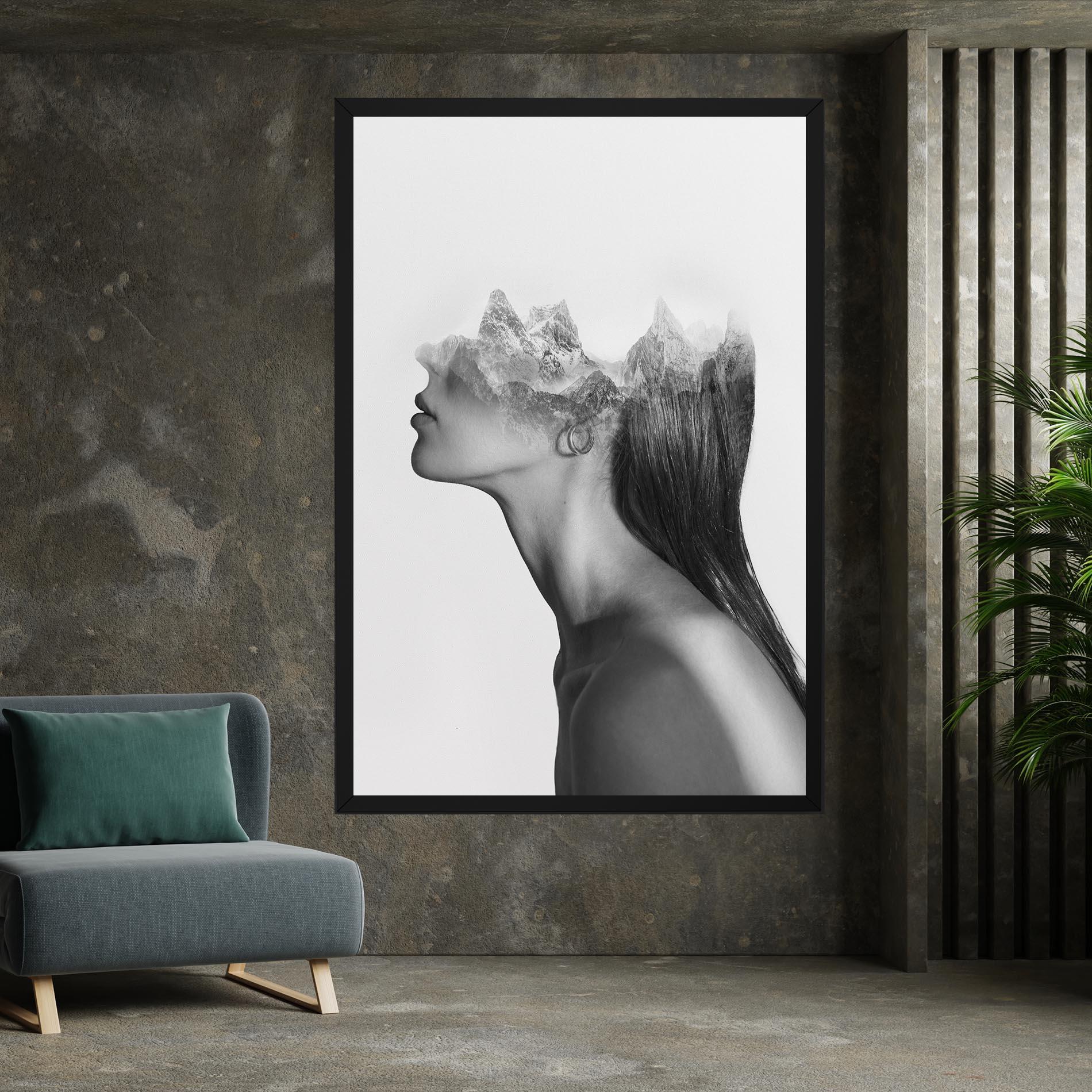 Tablou Canvas Woman Mountains View mockup 7