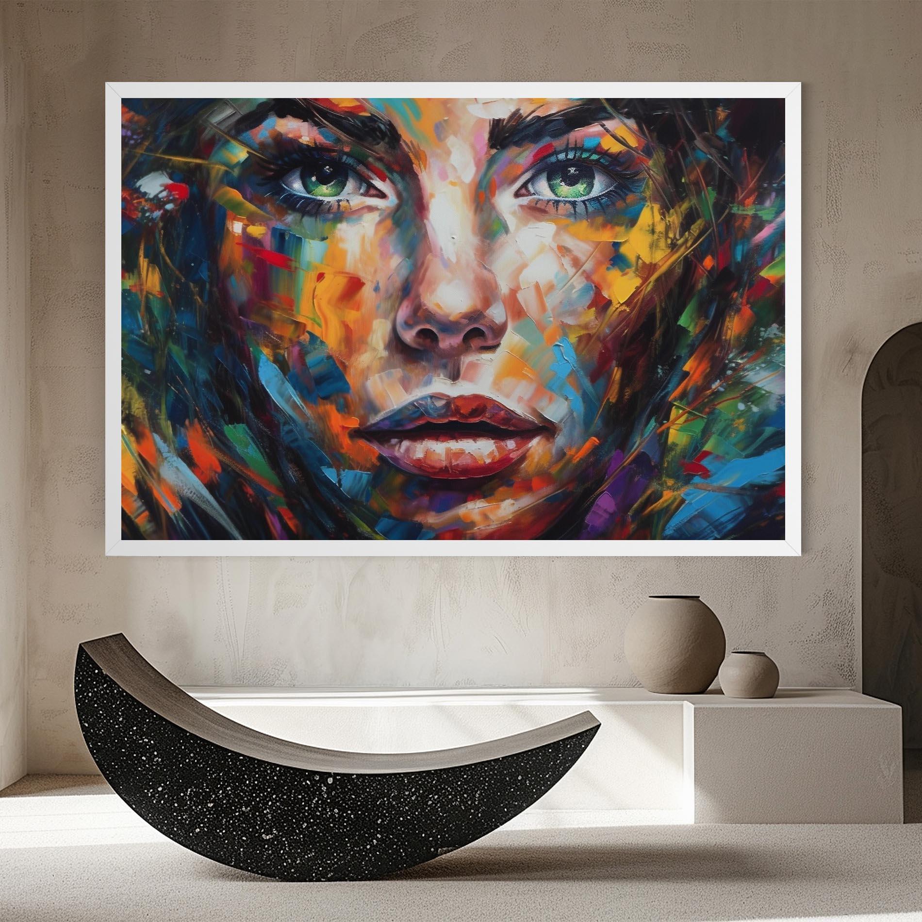 Tablou Canvas Vibrant Color Woman Paint mockup 8