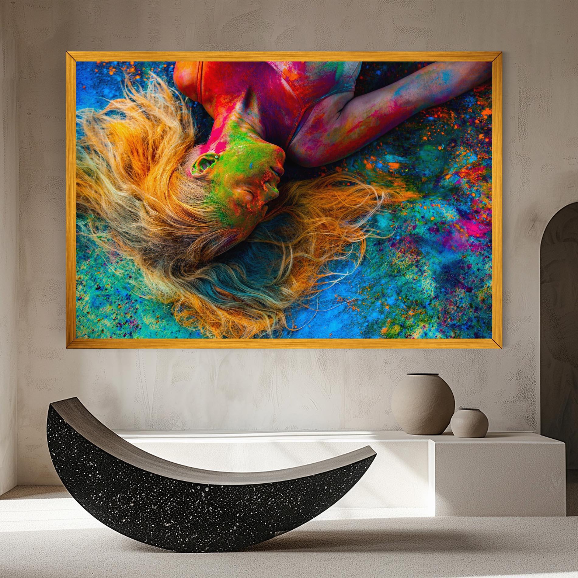 Tablou Canvas Powder Holi Woman mockup 8