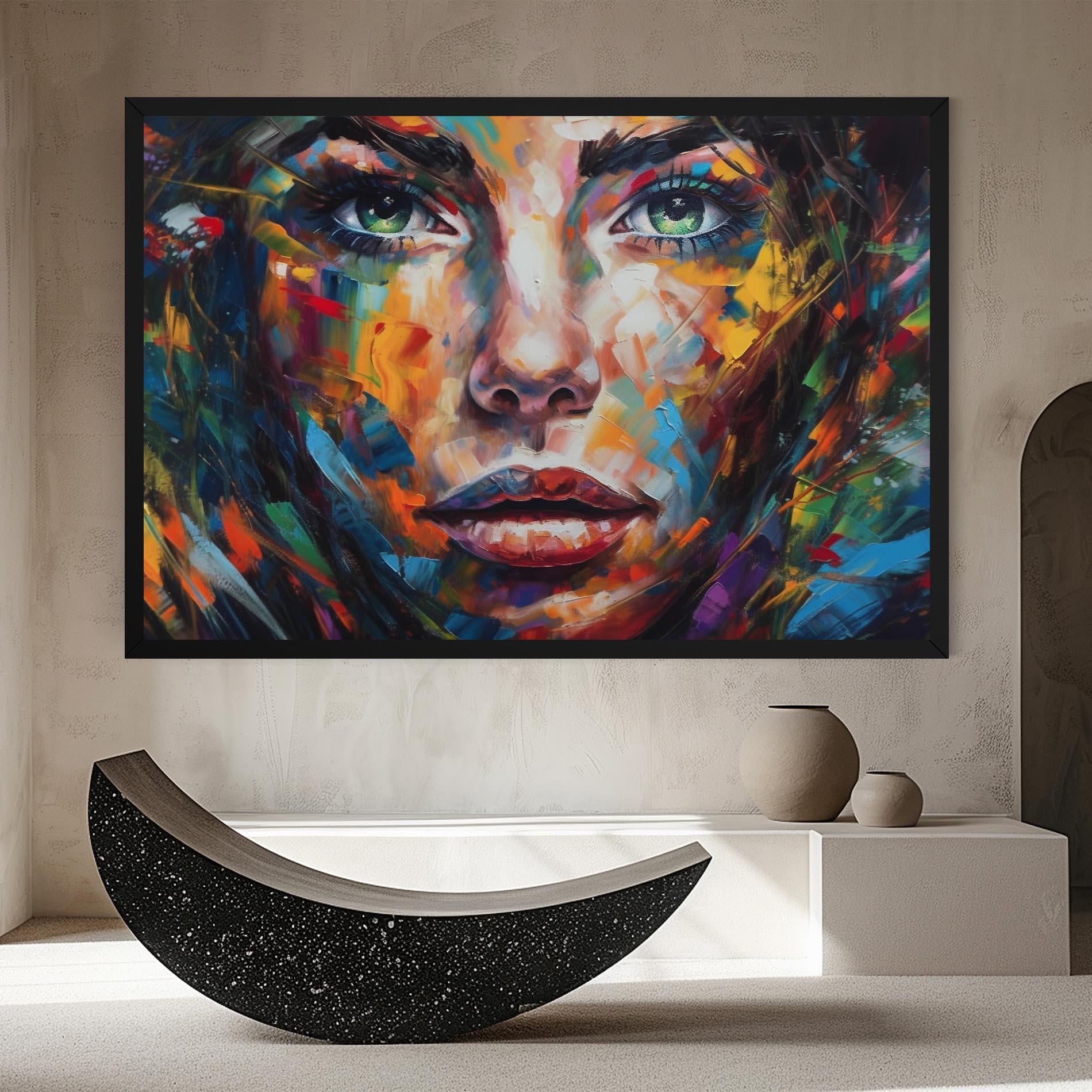 Tablou Canvas Vibrant Color Woman Paint mockup 8