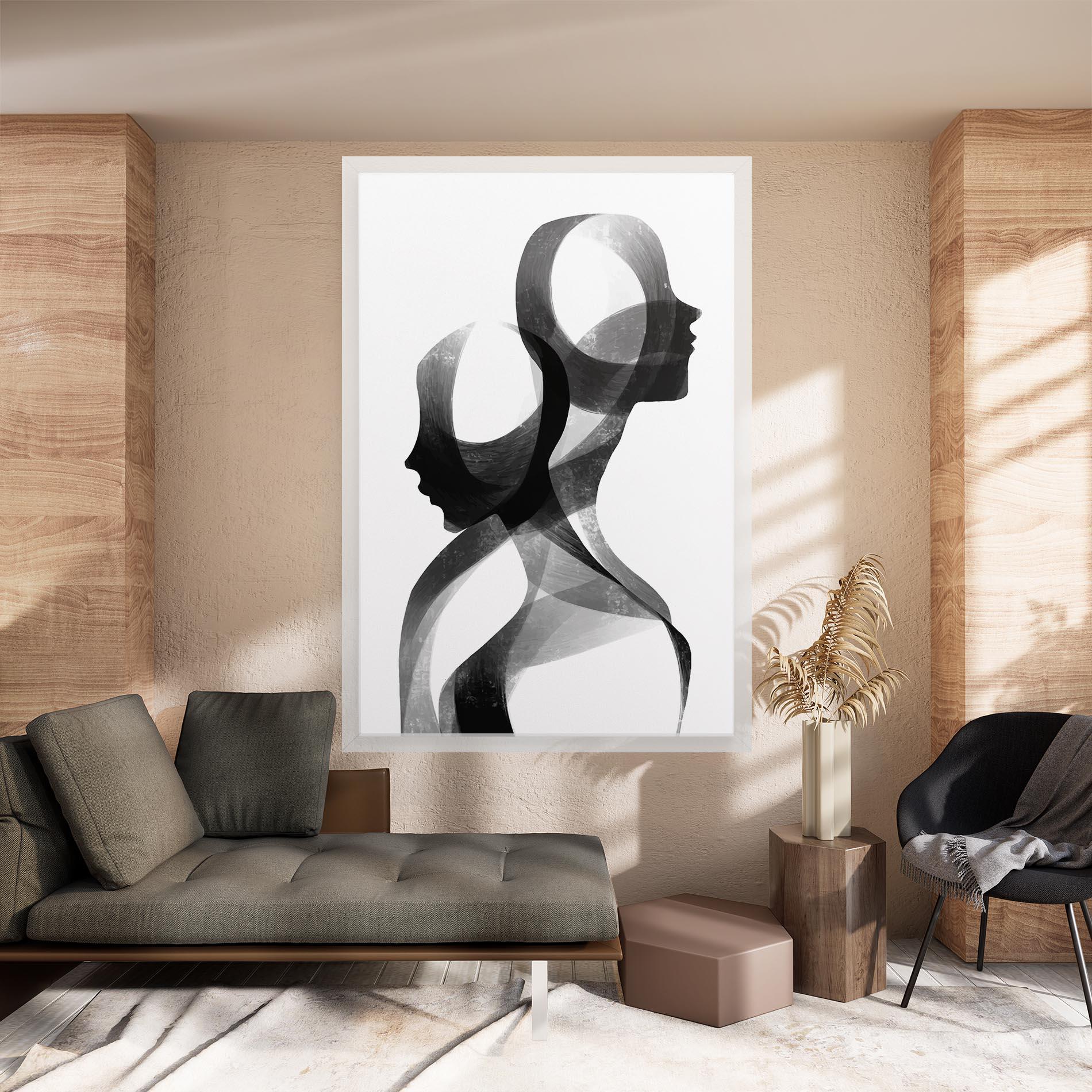 Tablou Canvas Abstract Grey Couple mockup 8