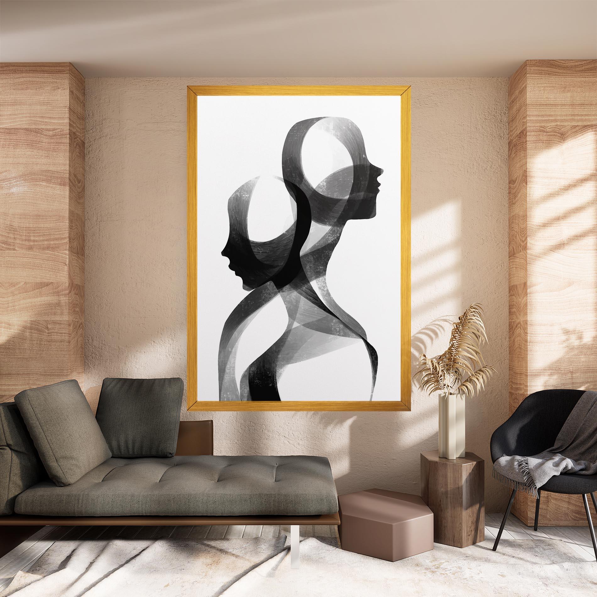 Tablou Canvas Abstract Grey Couple mockup 8