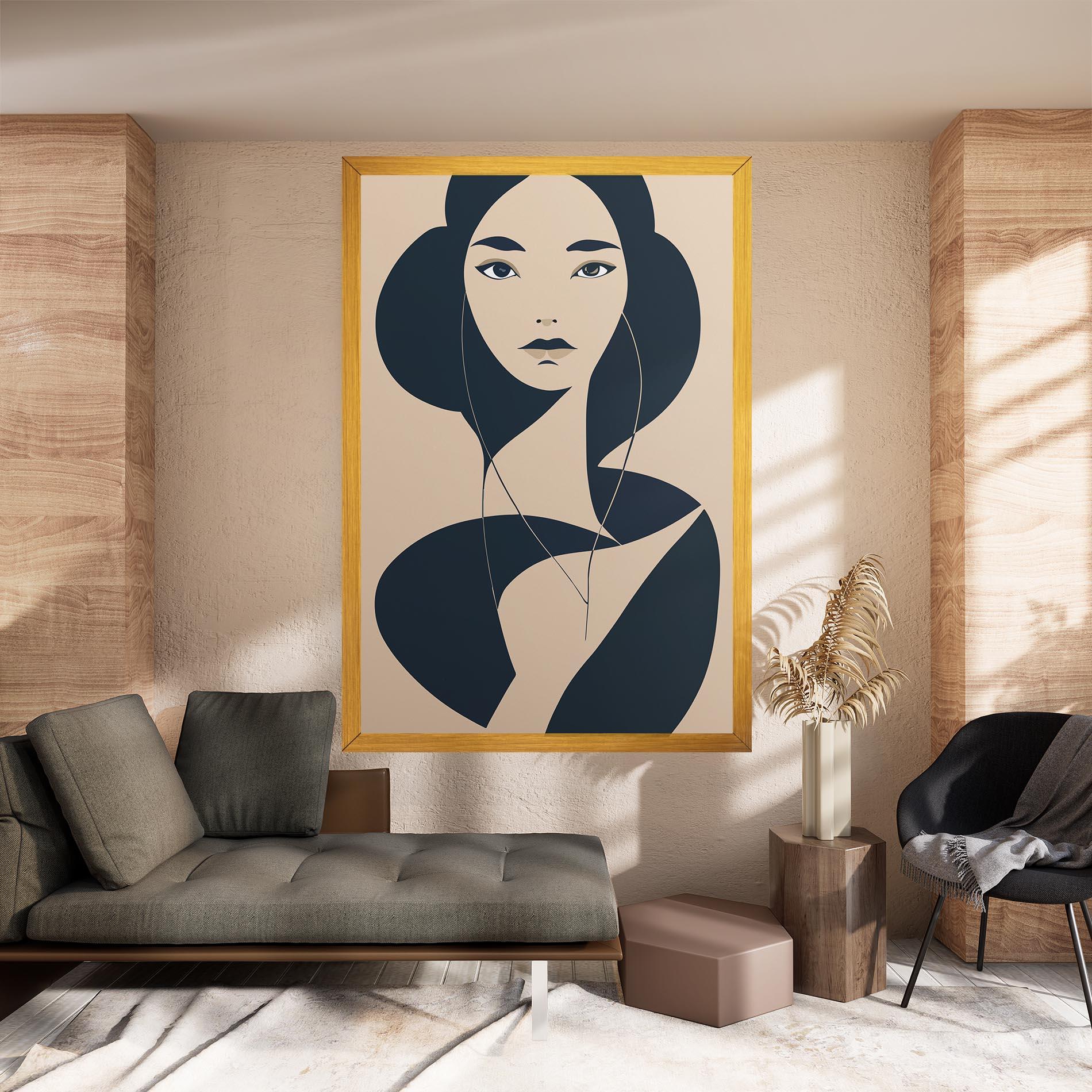 Tablou Canvas Cream Blue Woman mockup 8