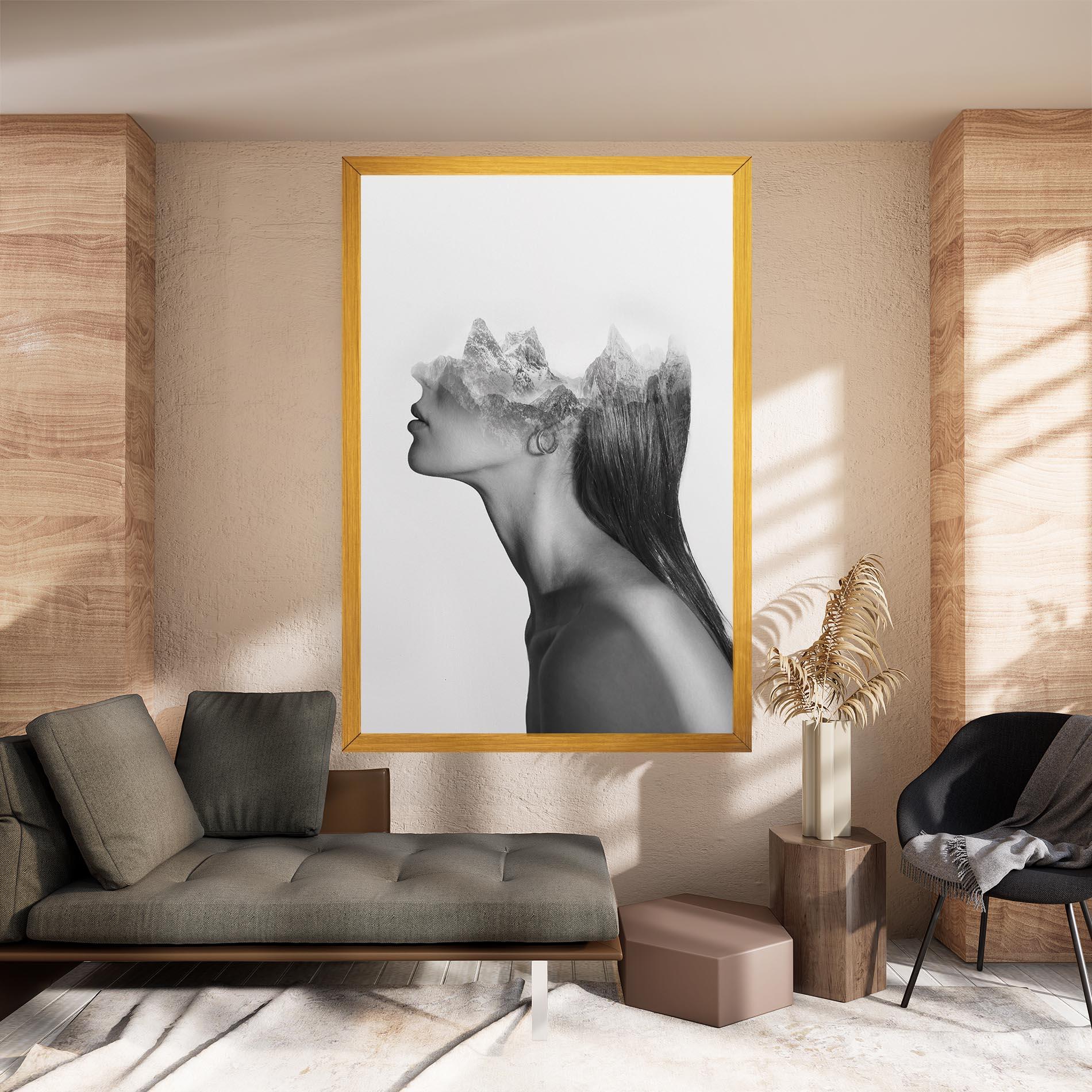 Tablou Canvas Woman Mountains View mockup 8