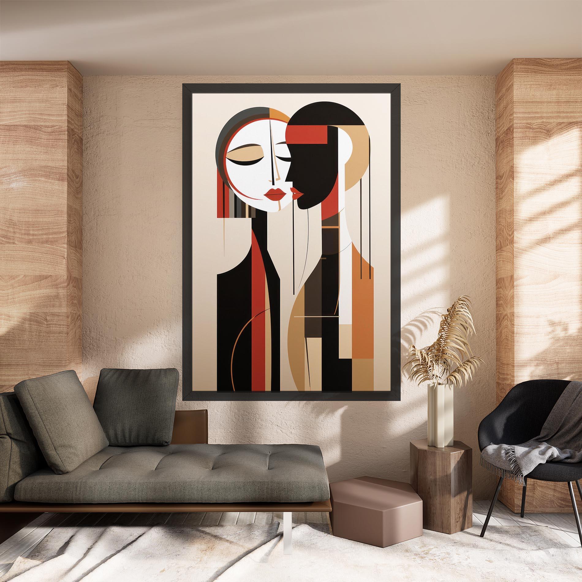 Tablou Canvas Abstract Couple Kissing mockup 8