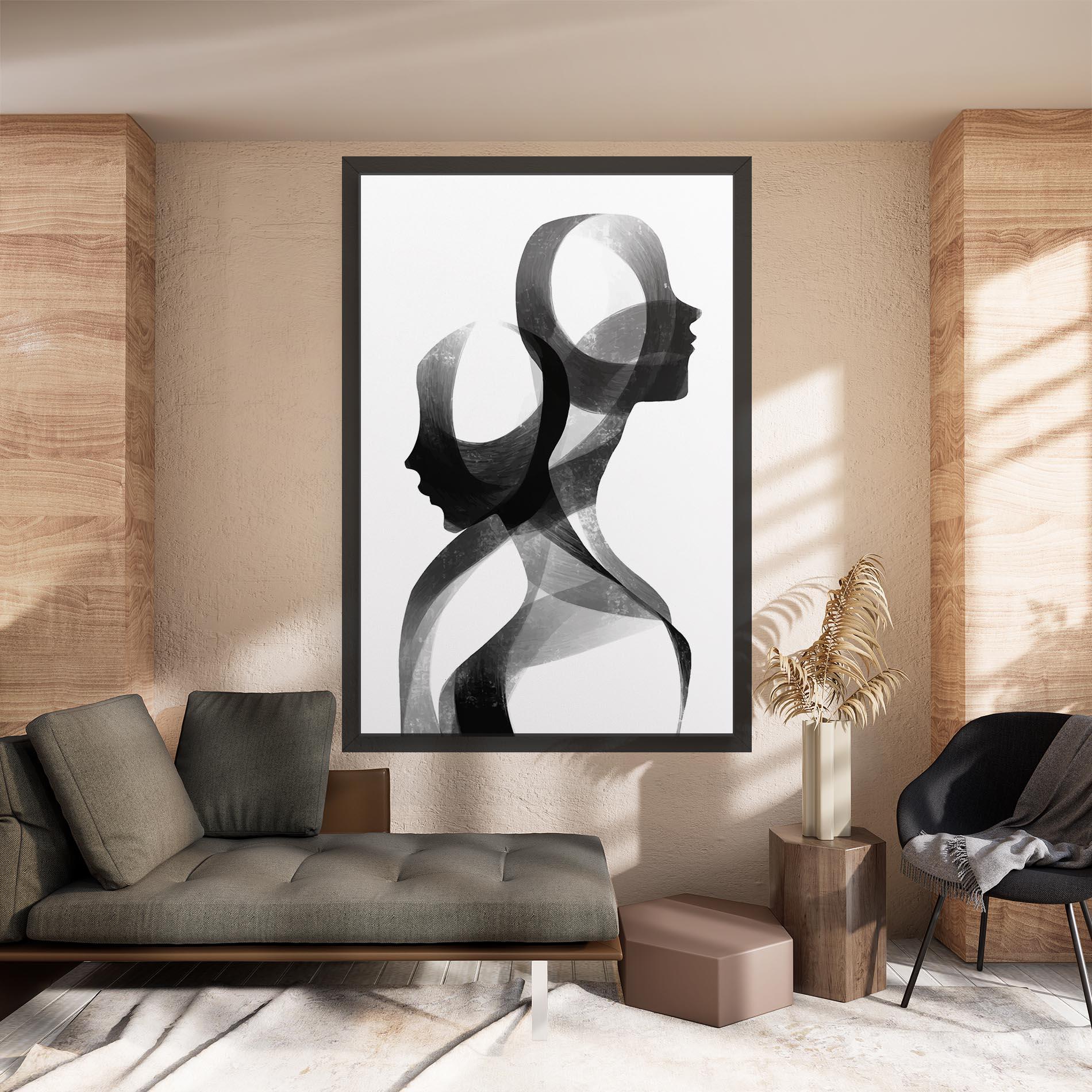 Tablou Canvas Abstract Grey Couple mockup 8