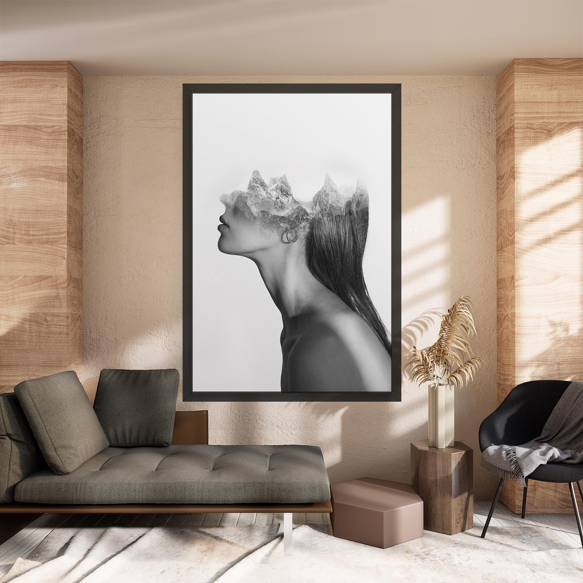 Tablou Canvas Woman Mountains View mockup 8