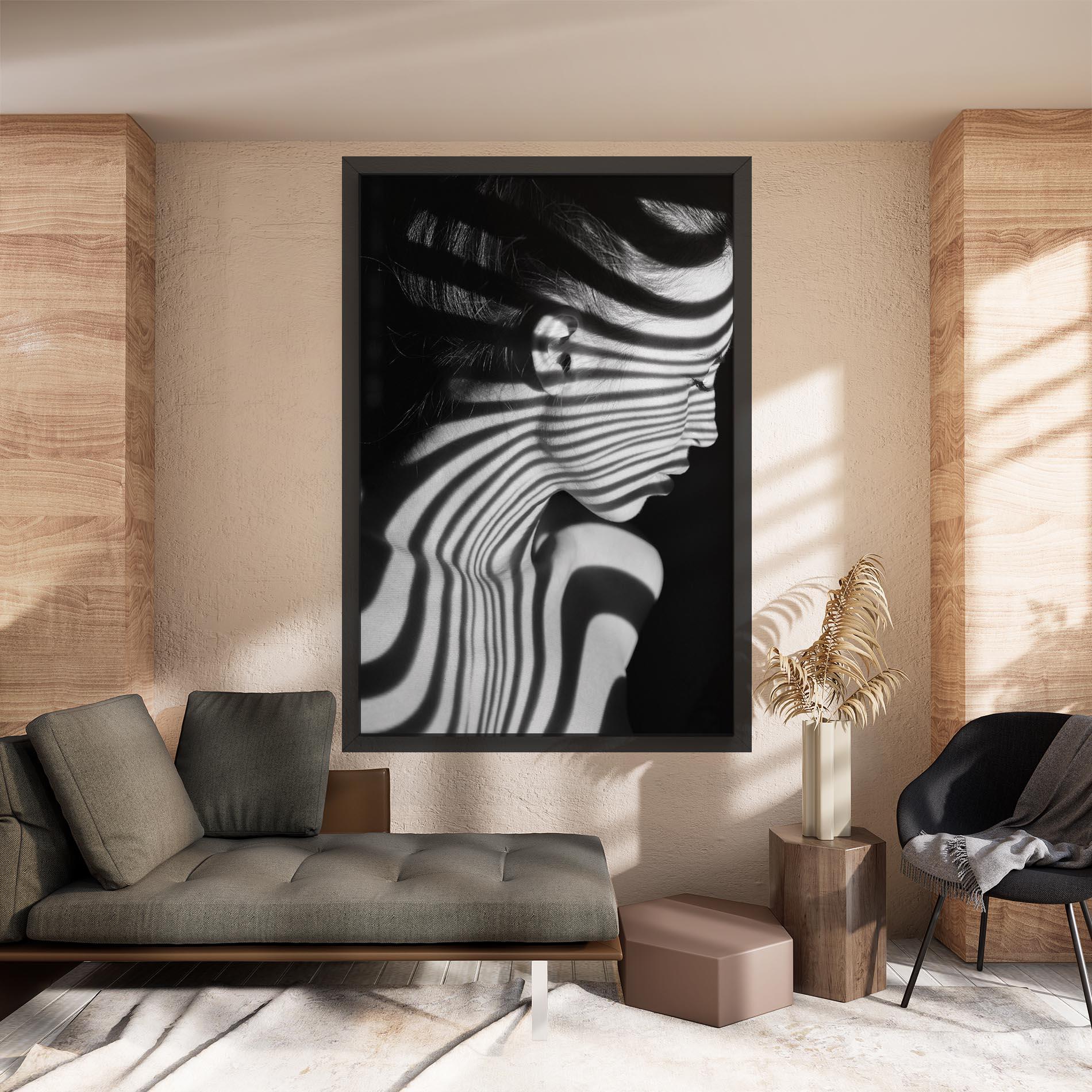 Tablou Canvas Zebra Stripes Woman mockup 8