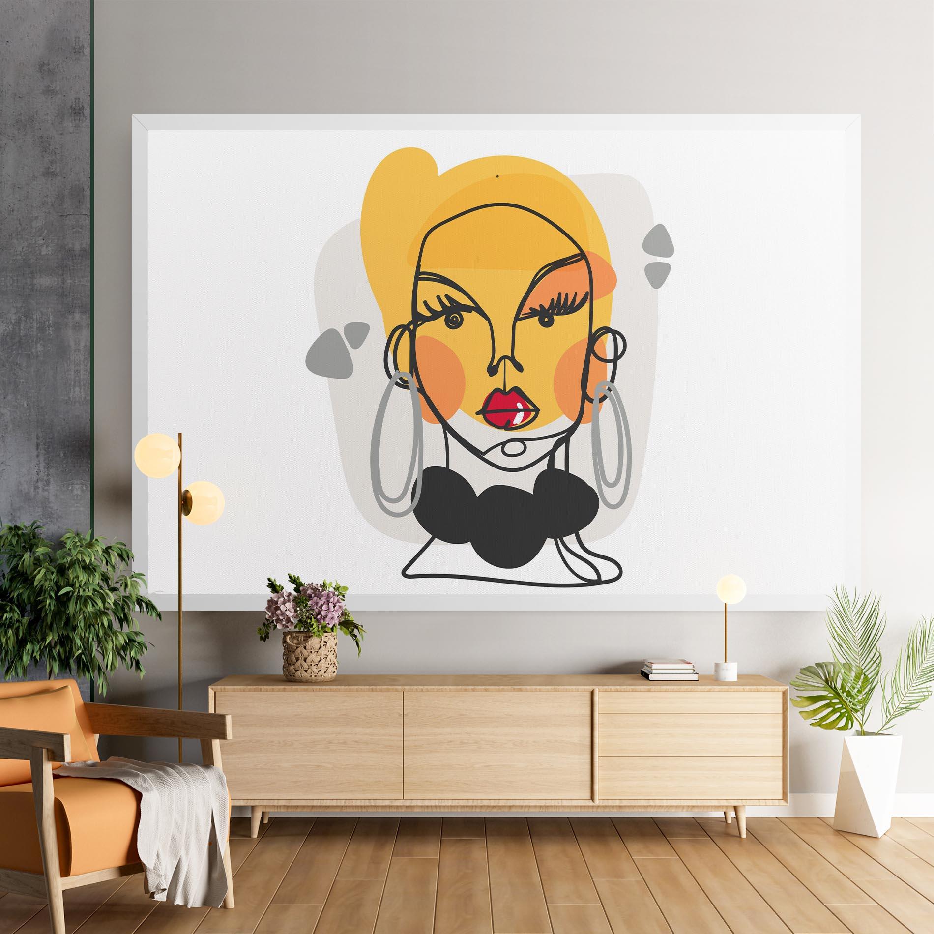Tablou Canvas Abstract Blonde Face mockup 9
