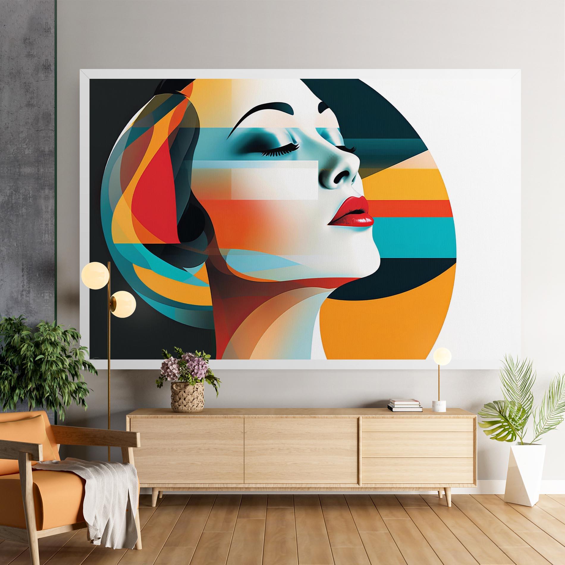 Tablou Canvas Blue Abstract Makeup mockup 9