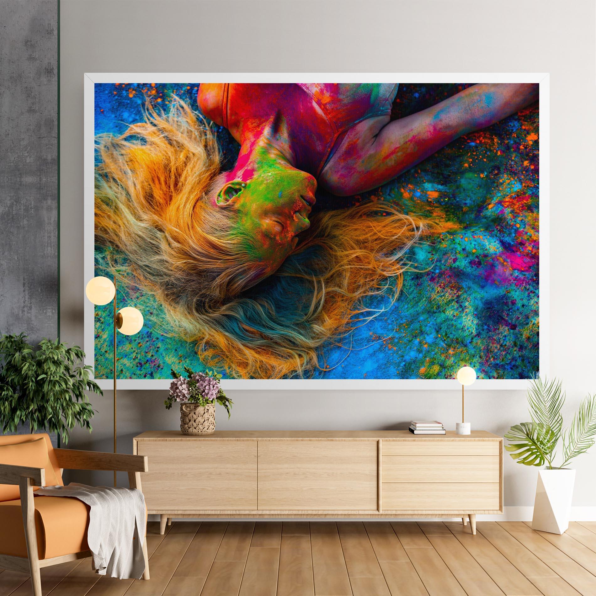 Tablou Canvas Powder Holi Woman mockup 9