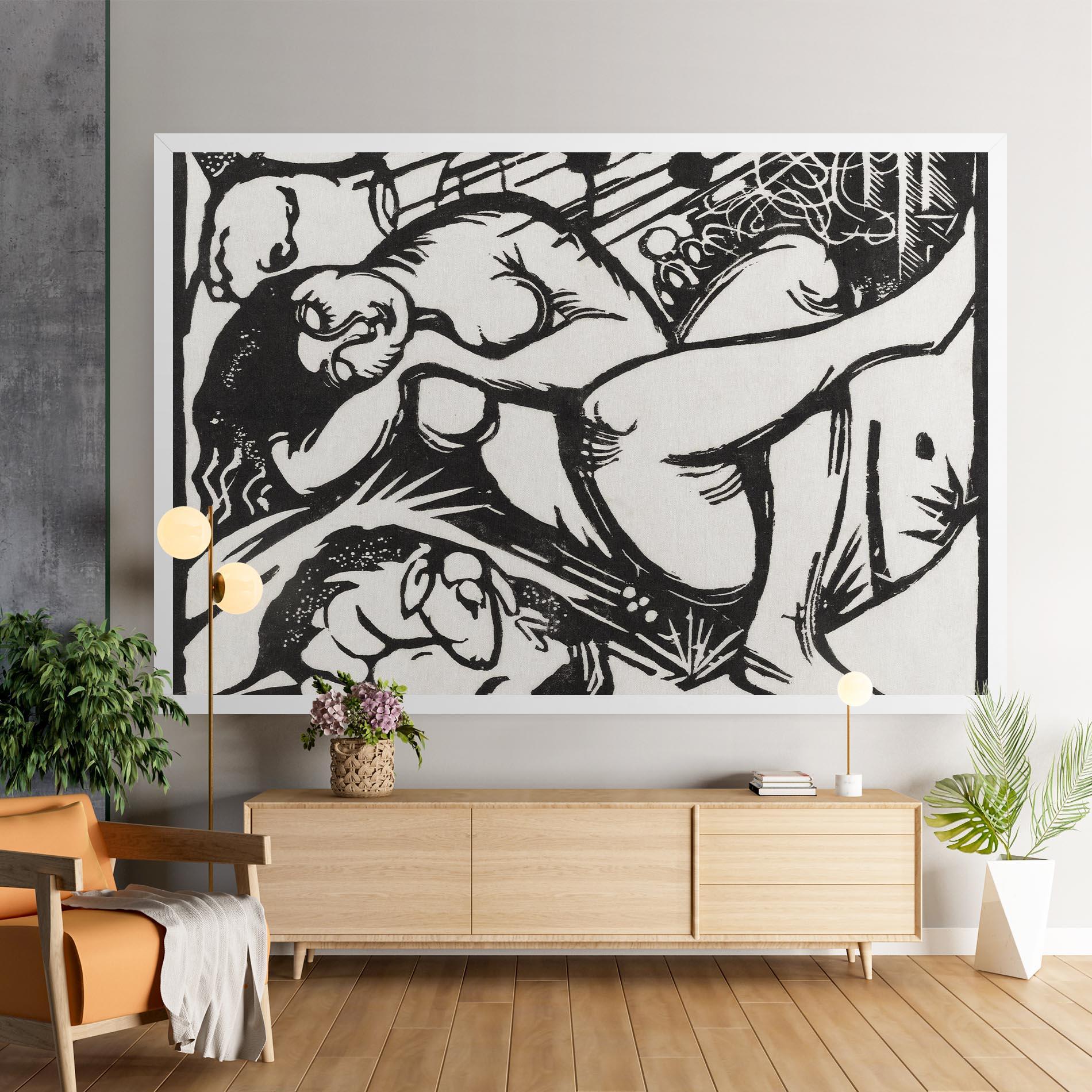 Tablou Canvas Woman Drawing mockup 9