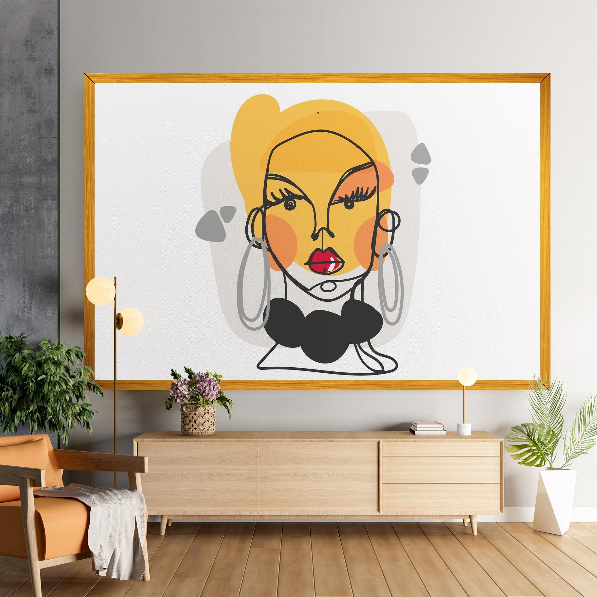 Tablou Canvas Abstract Blonde Face mockup 9