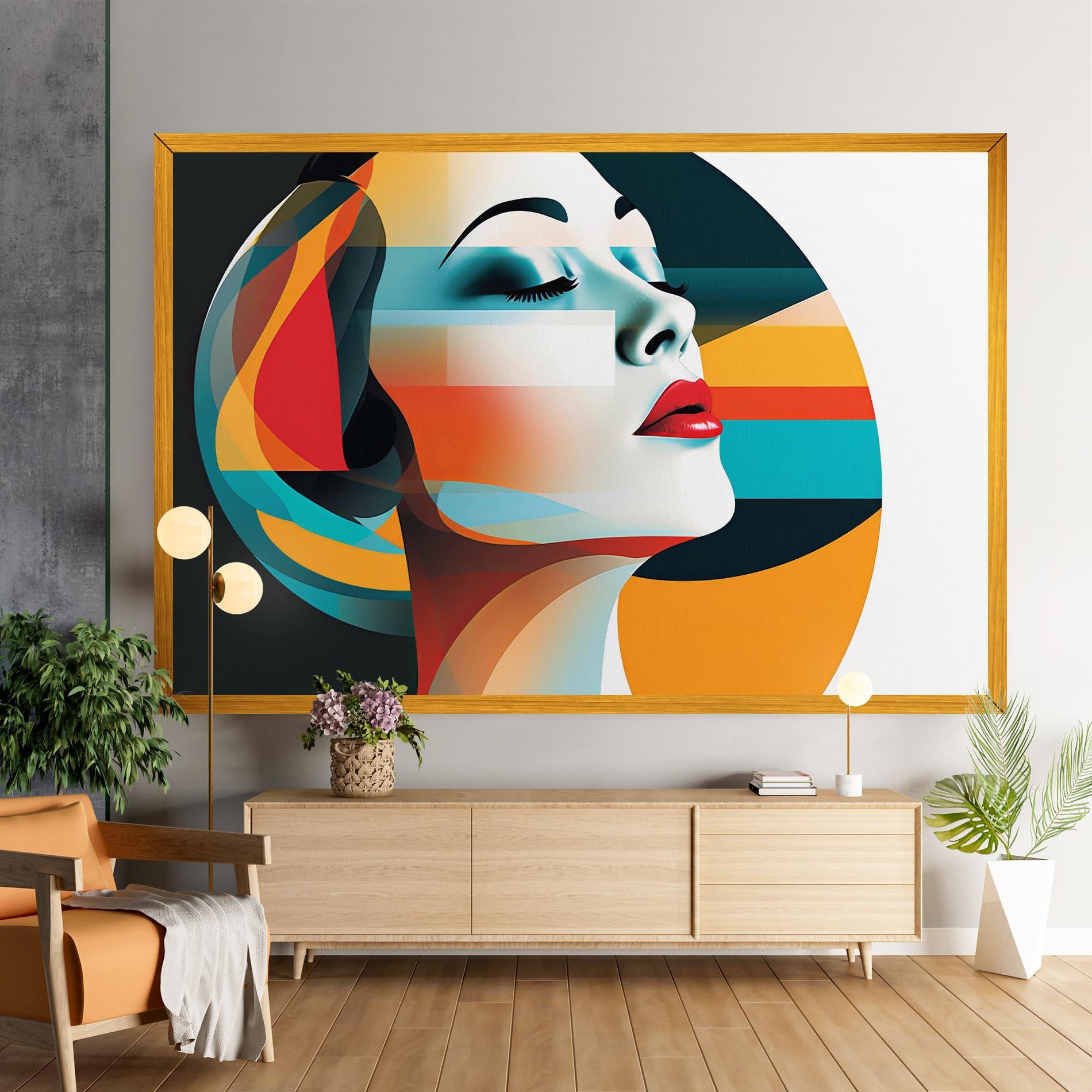 Tablou Canvas Blue Abstract Makeup mockup 9