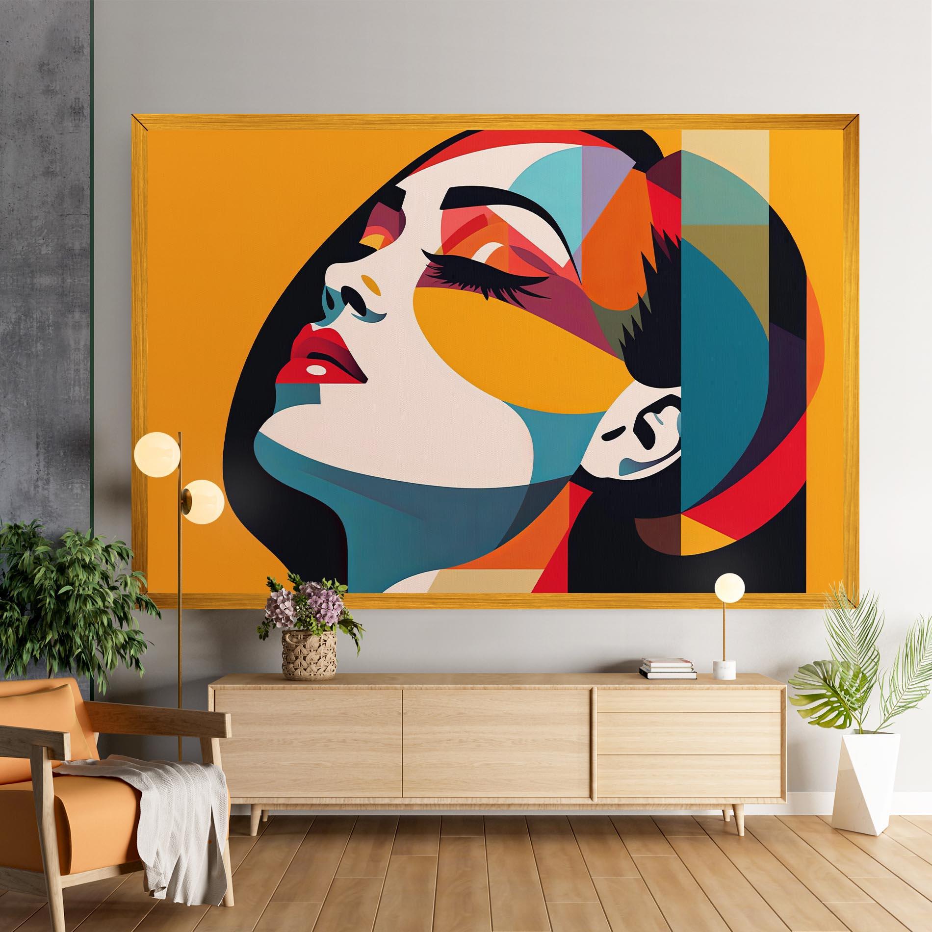 Tablou Canvas Dreamy Yellow Female mockup 9