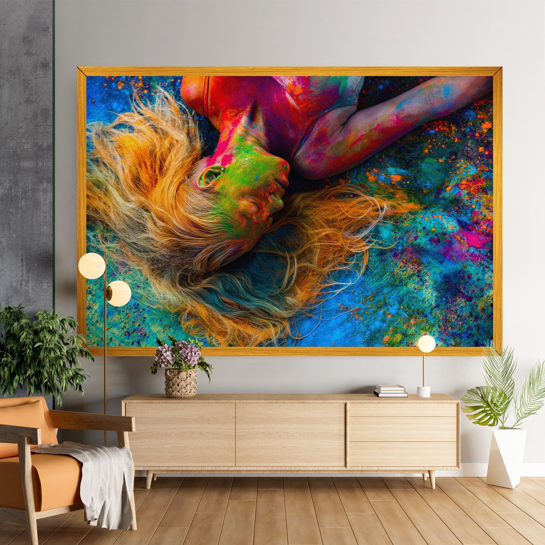 Tablou Canvas Powder Holi Woman mockup 9