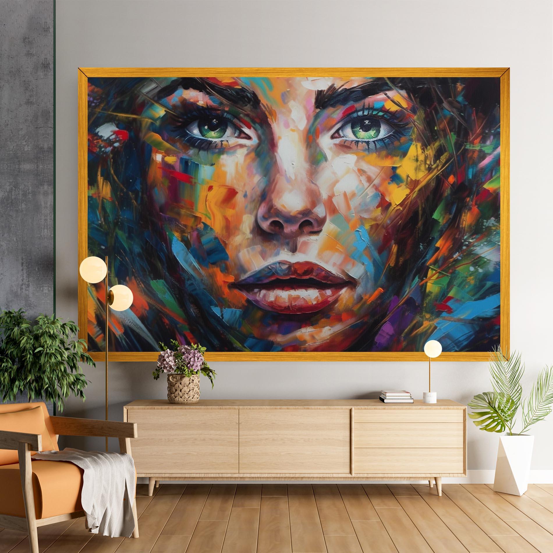 Tablou Canvas Vibrant Color Woman Paint mockup 9