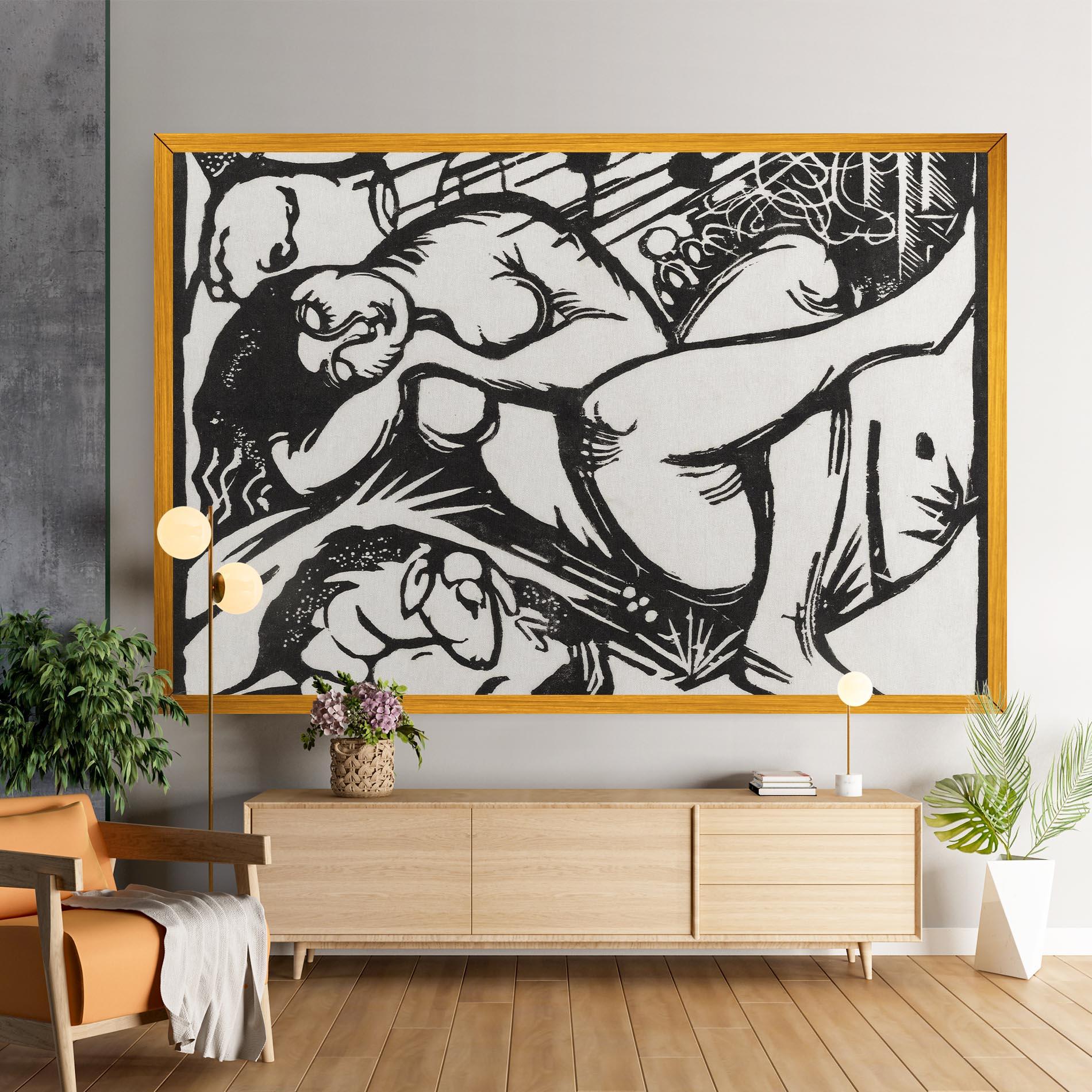 Tablou Canvas Woman Drawing mockup 9
