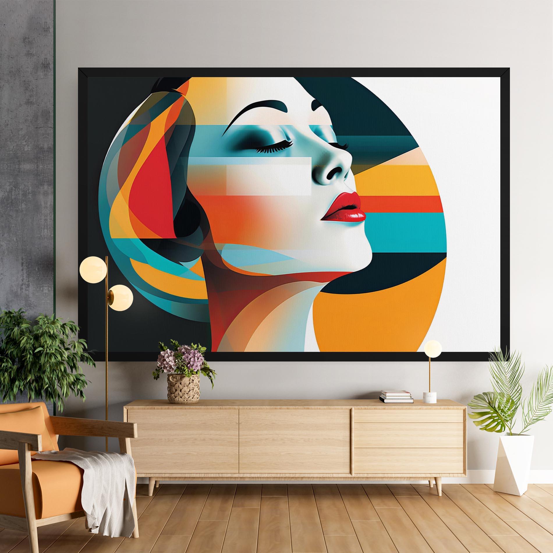 Tablou Canvas Blue Abstract Makeup mockup 9