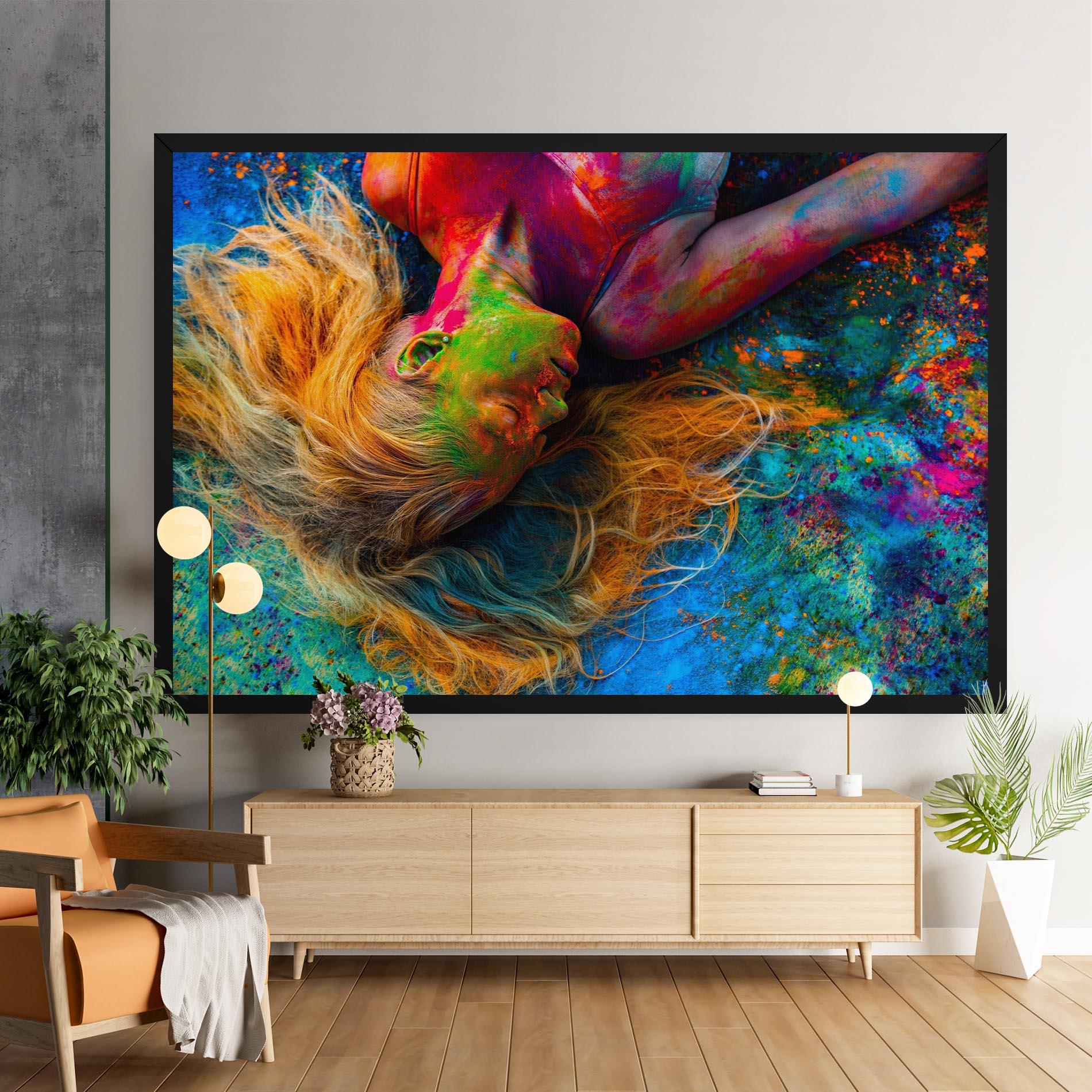 Tablou Canvas Powder Holi Woman mockup 9