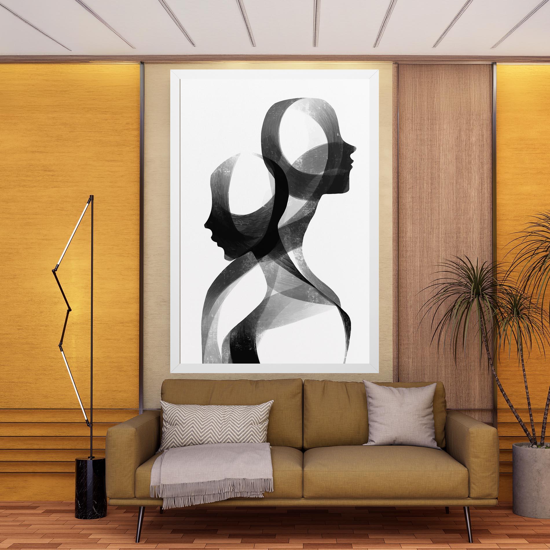 Tablou Canvas Abstract Grey Couple mockup 9