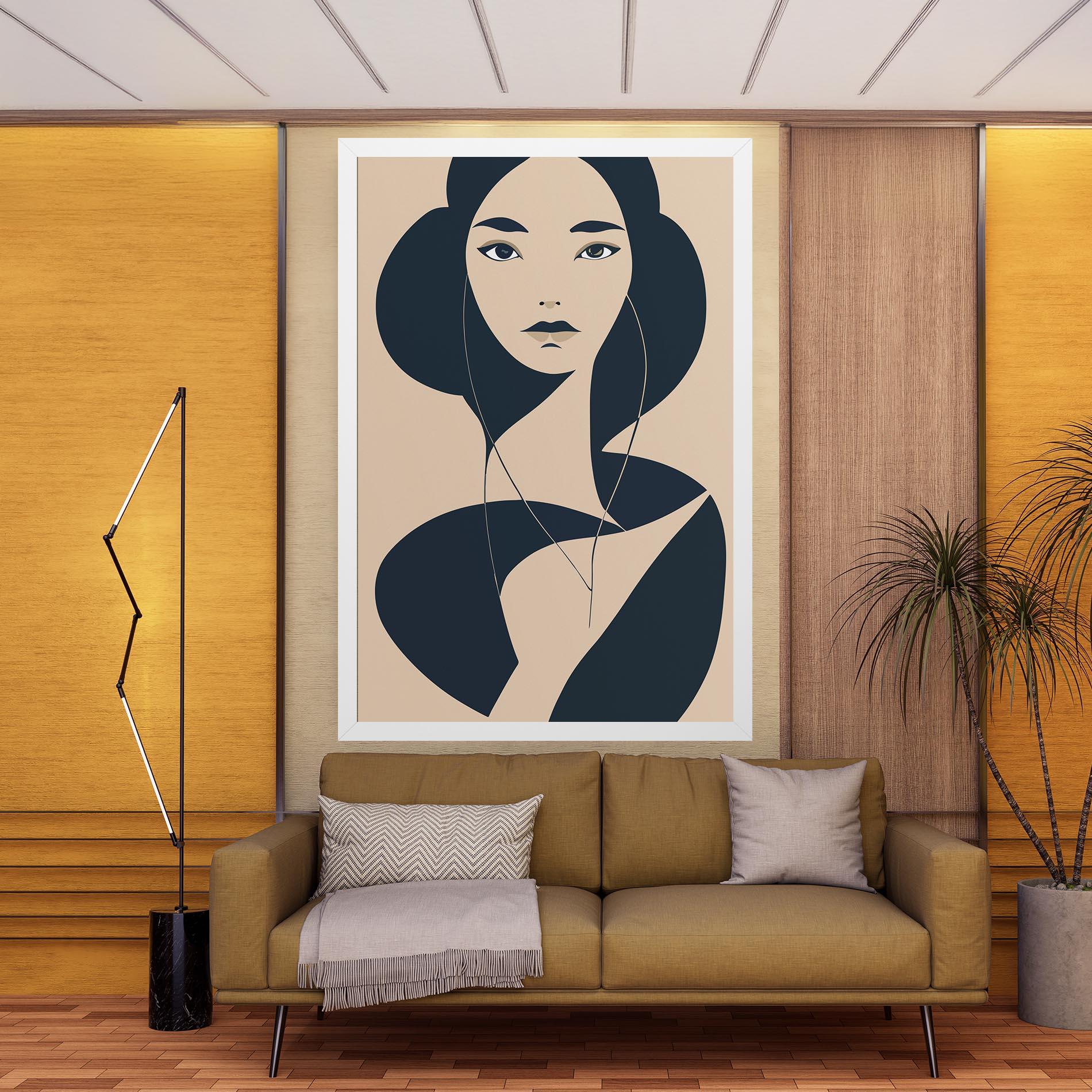 Tablou Canvas Cream Blue Woman mockup 9