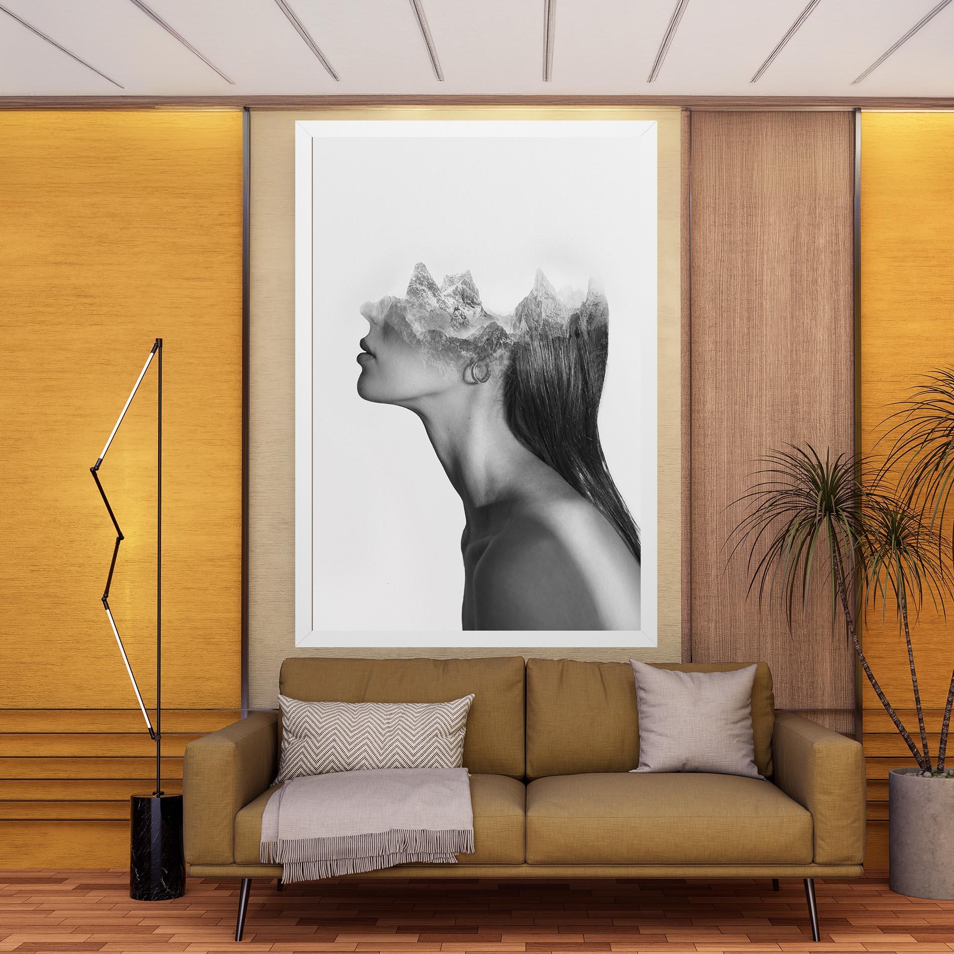 Tablou Canvas Woman Mountains View mockup 9