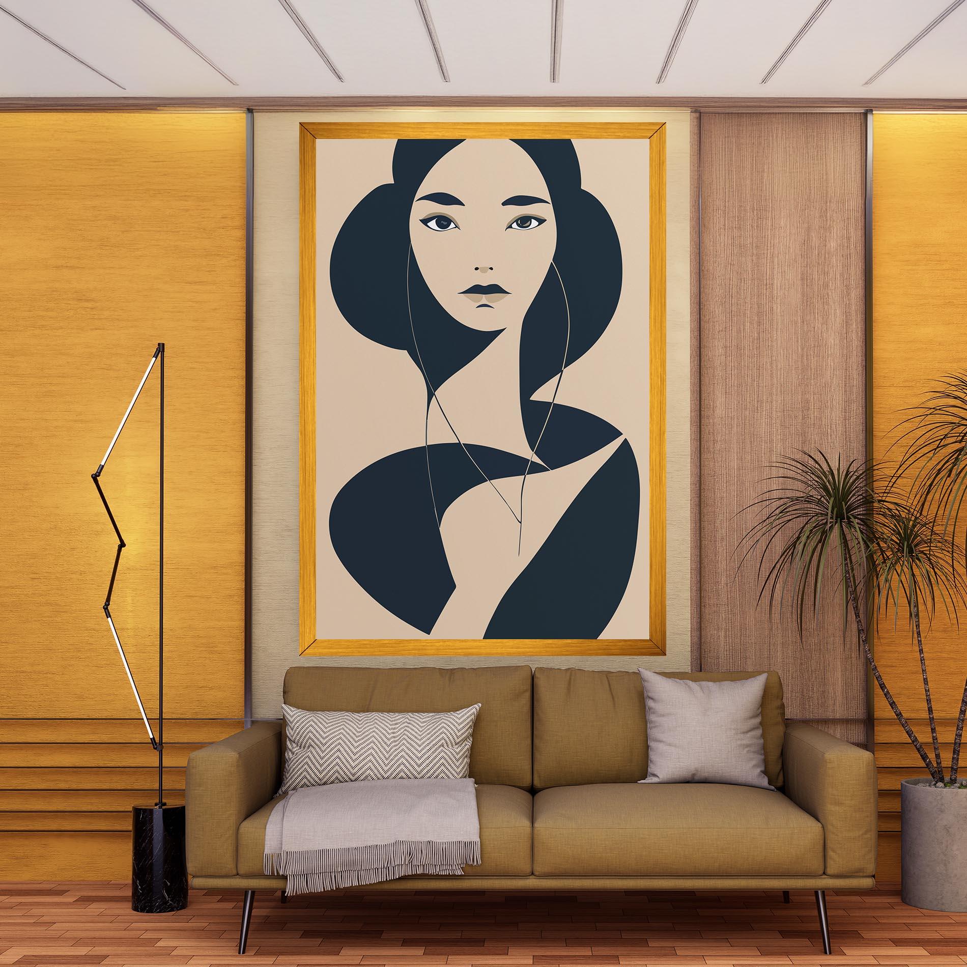 Tablou Canvas Cream Blue Woman mockup 9