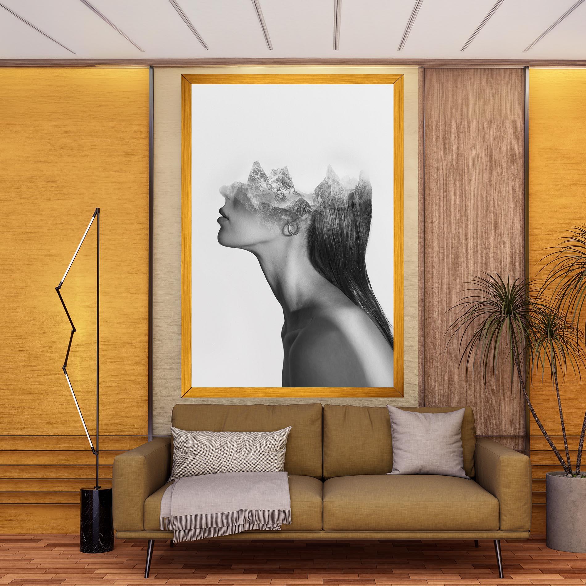 Tablou Canvas Woman Mountains View mockup 9