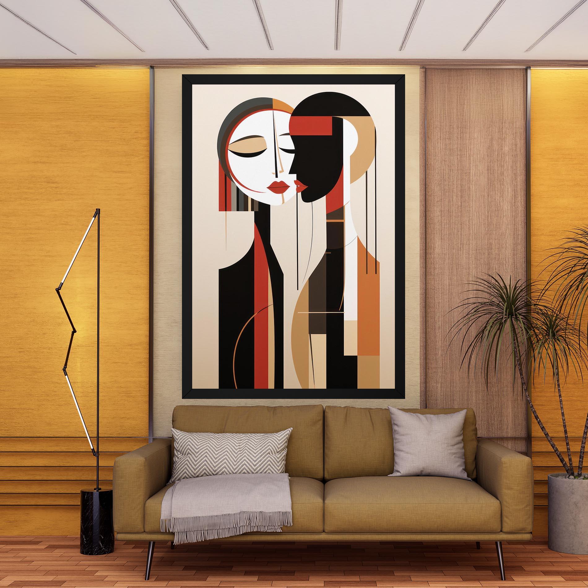 Tablou Canvas Abstract Couple Kissing mockup 9