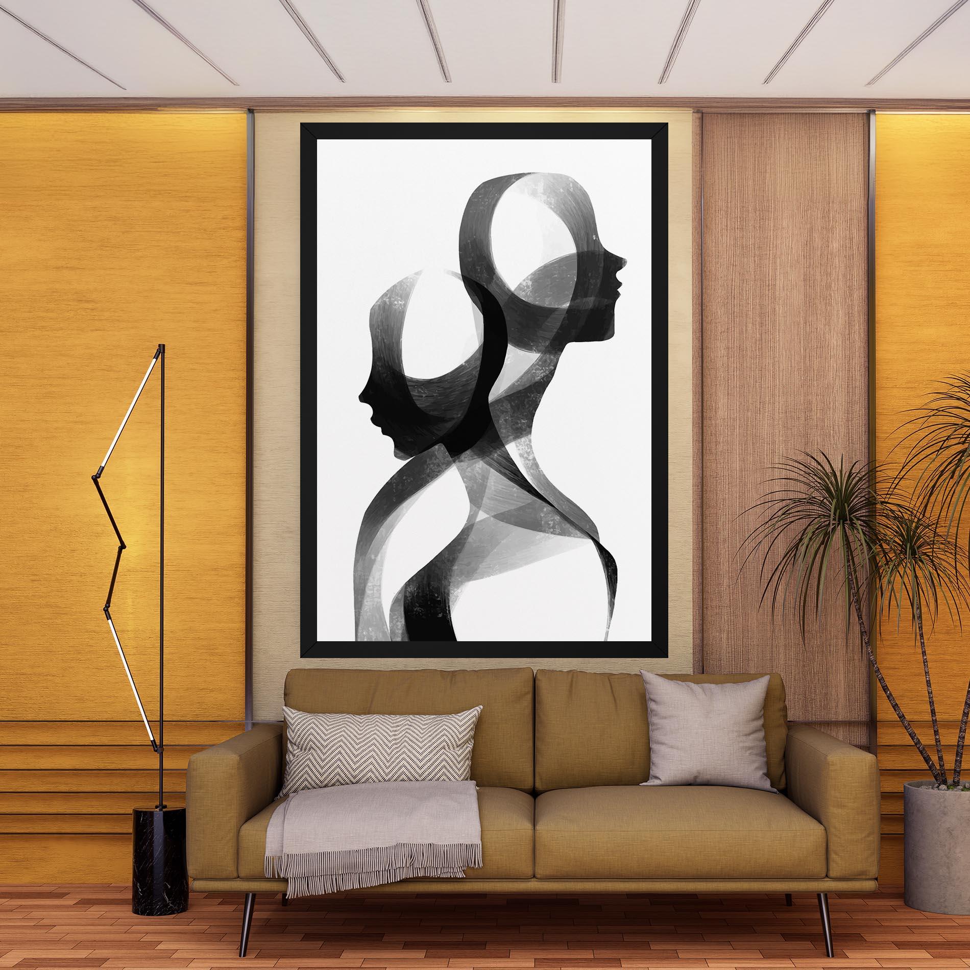 Tablou Canvas Abstract Grey Couple mockup 9