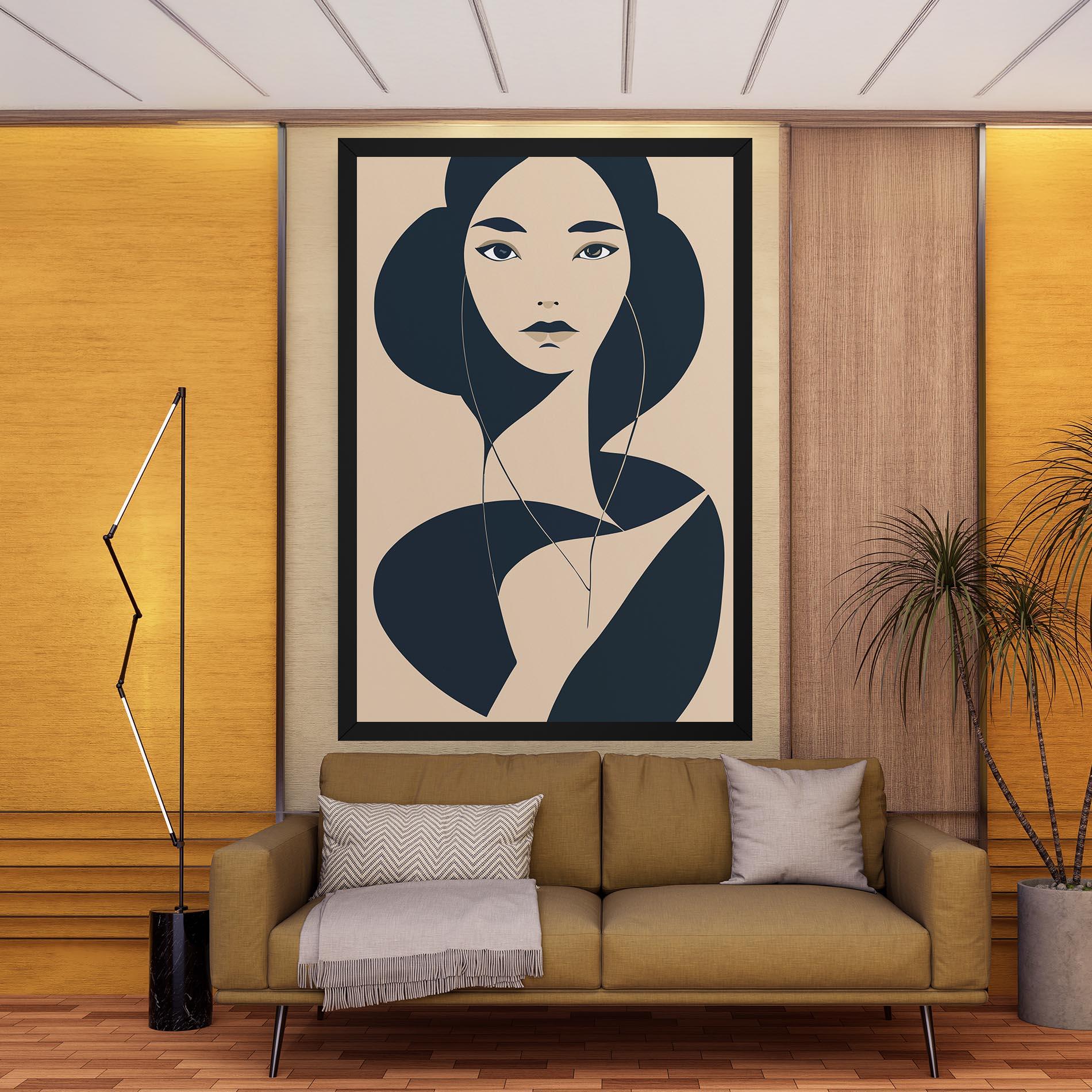 Tablou Canvas Cream Blue Woman mockup 9