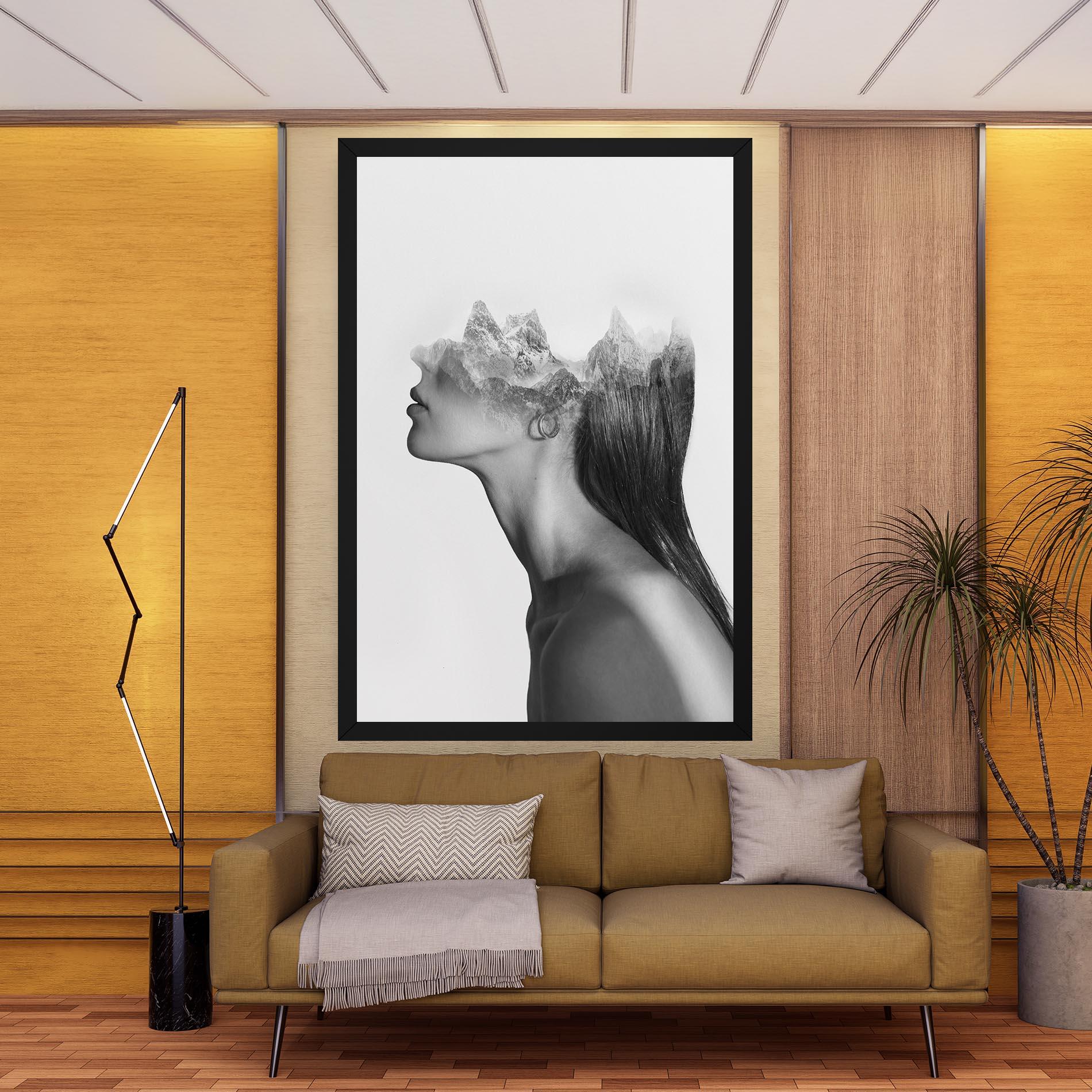 Tablou Canvas Woman Mountains View mockup 9