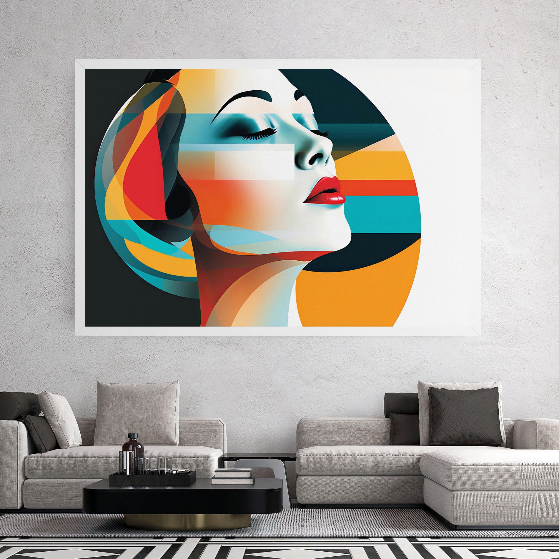 Tablou Canvas Blue Abstract Makeup mockup 2