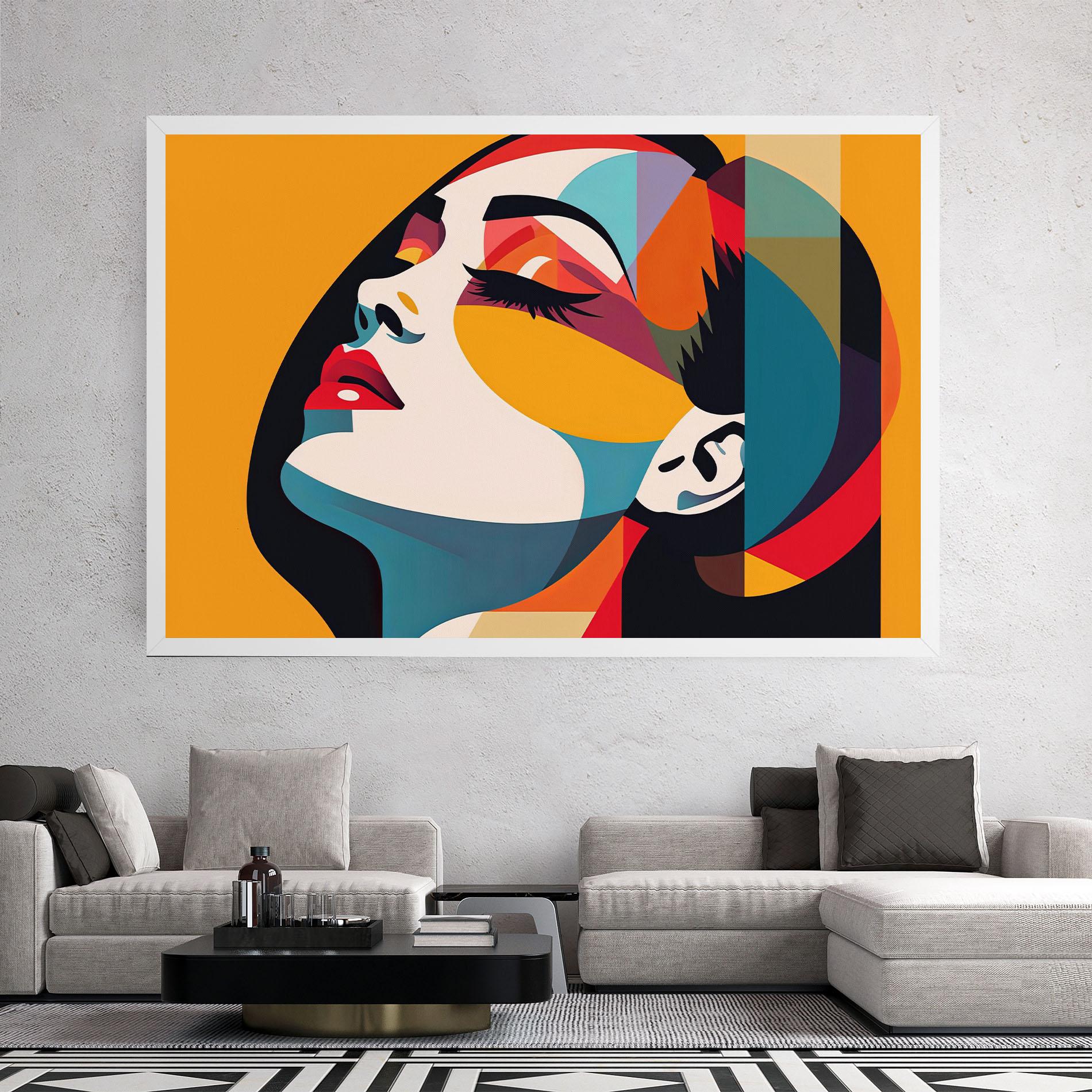 Tablou Canvas Dreamy Yellow Female mockup 2