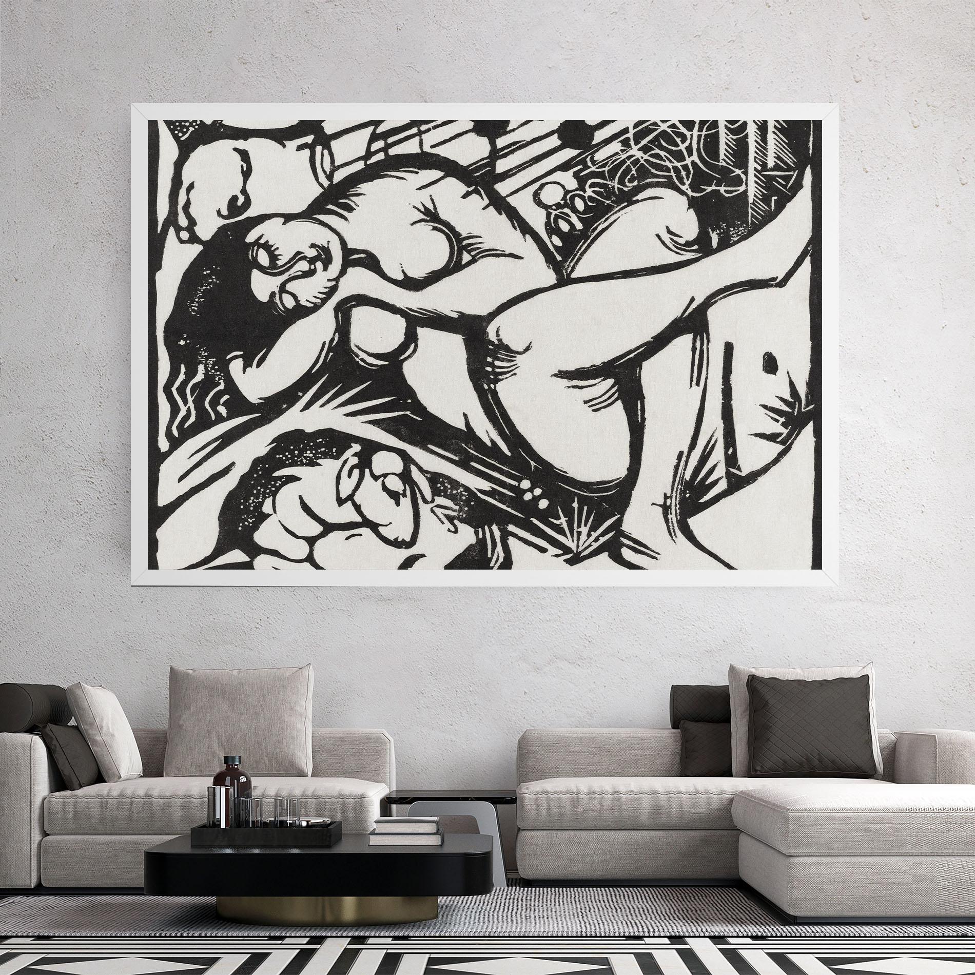 Tablou Canvas Woman Drawing mockup 2