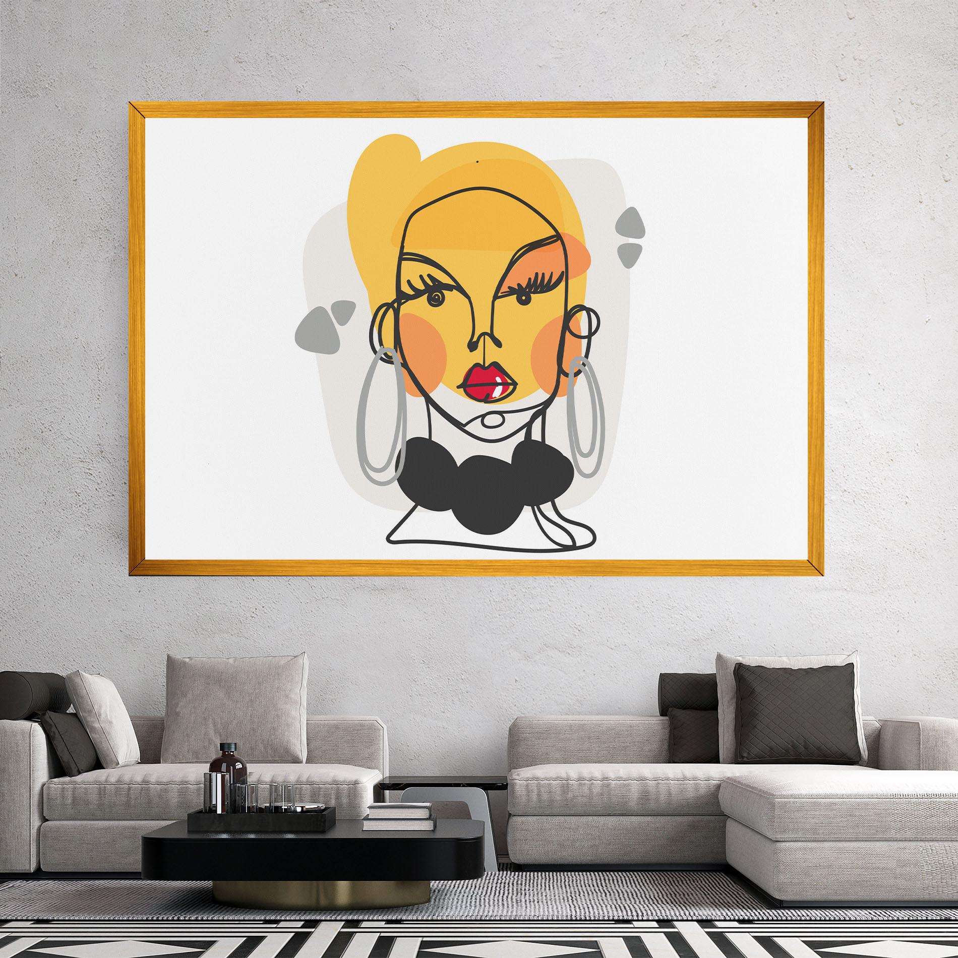 Tablou Canvas Abstract Blonde Face mockup 2