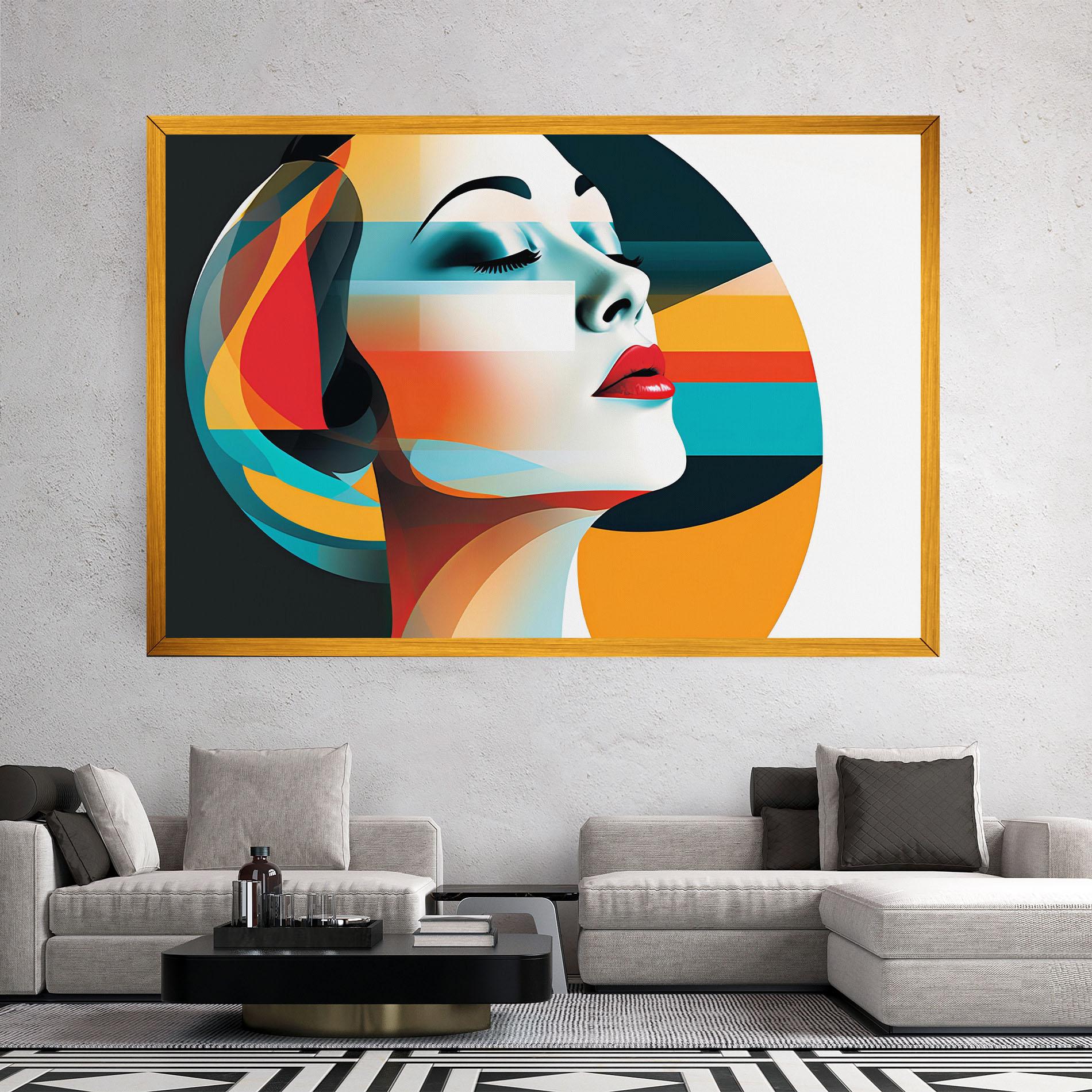 Tablou Canvas Blue Abstract Makeup mockup 2