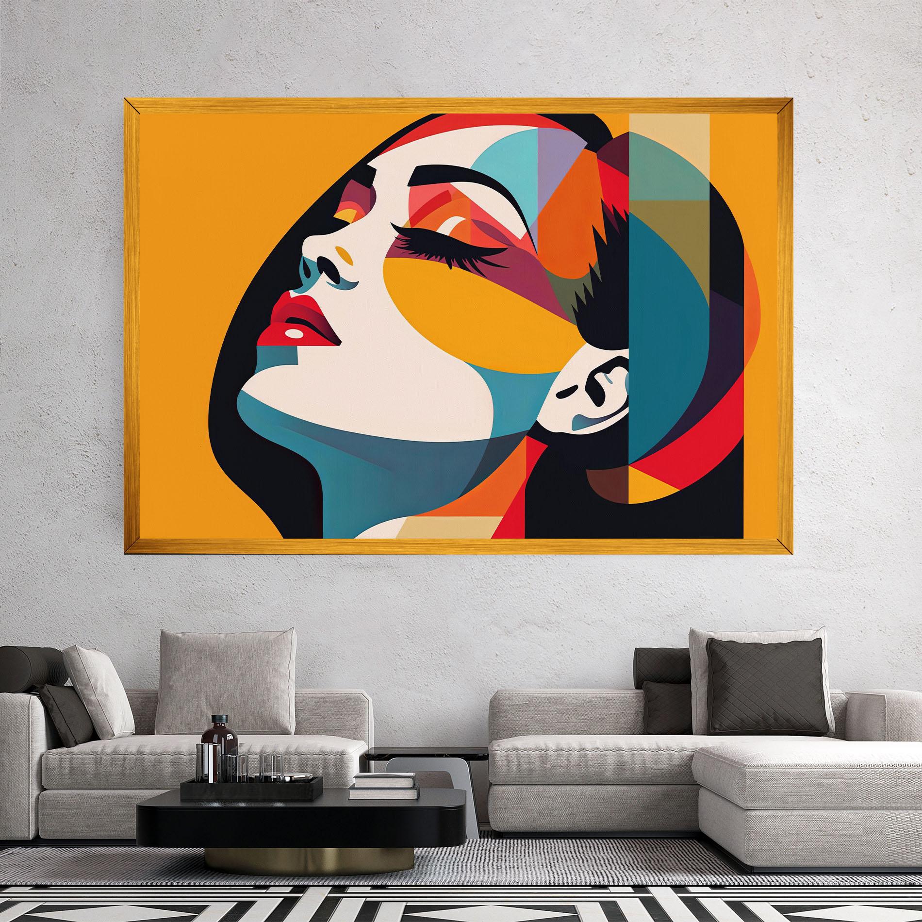 Tablou Canvas Dreamy Yellow Female mockup 2