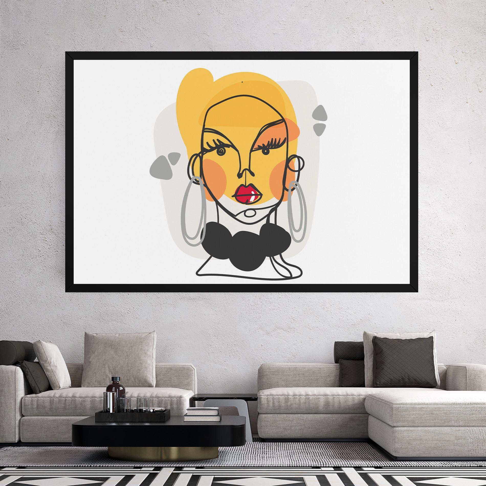 Tablou Canvas Abstract Blonde Face mockup 2