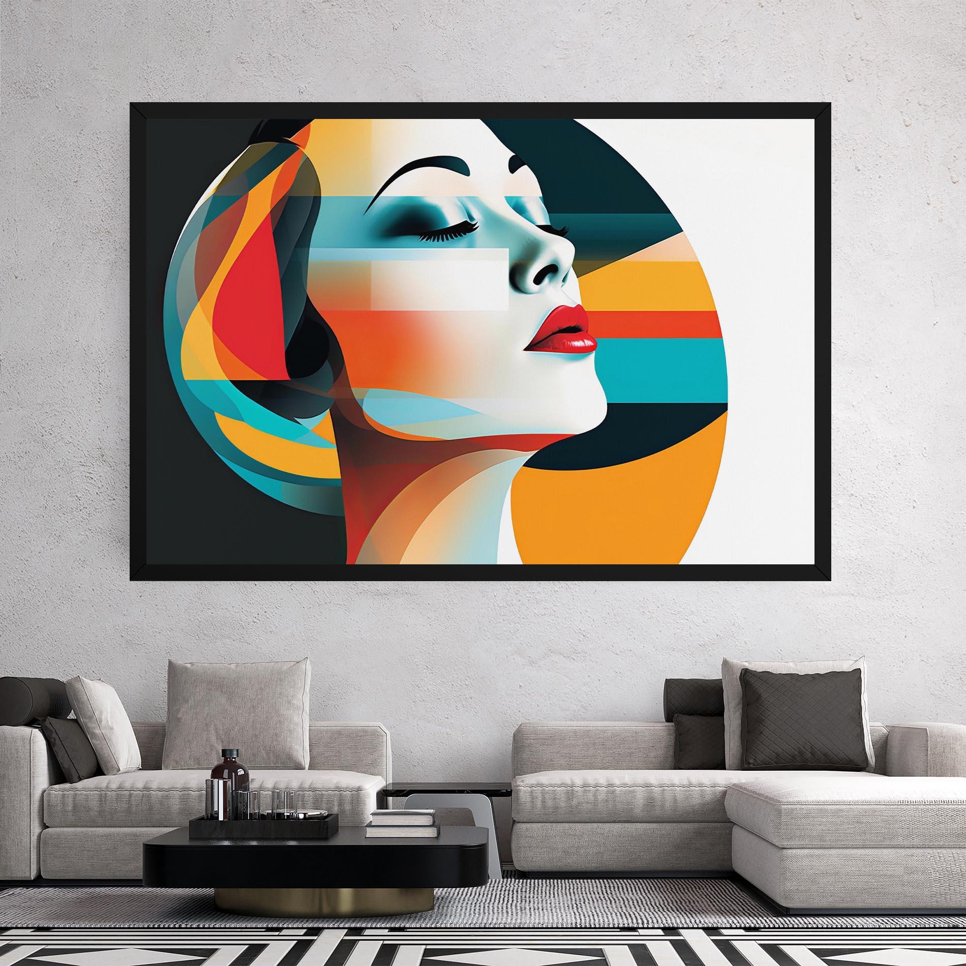 Tablou Canvas Blue Abstract Makeup mockup 2